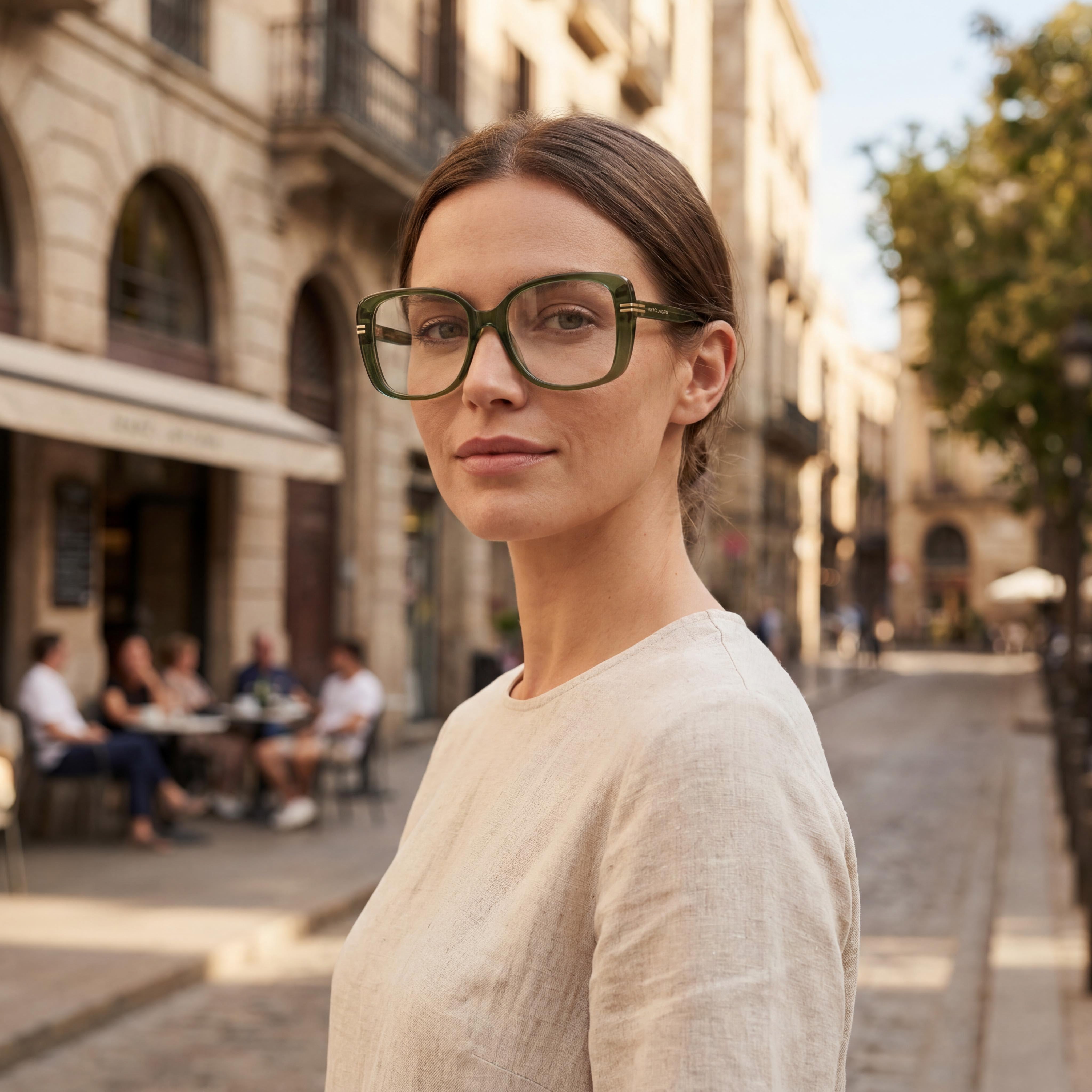Marc Jacobs Classic Women's Eyewear featuring Green Plastic Frame and Non-Polarized Multicolor Lenses 55mm, Photo 5