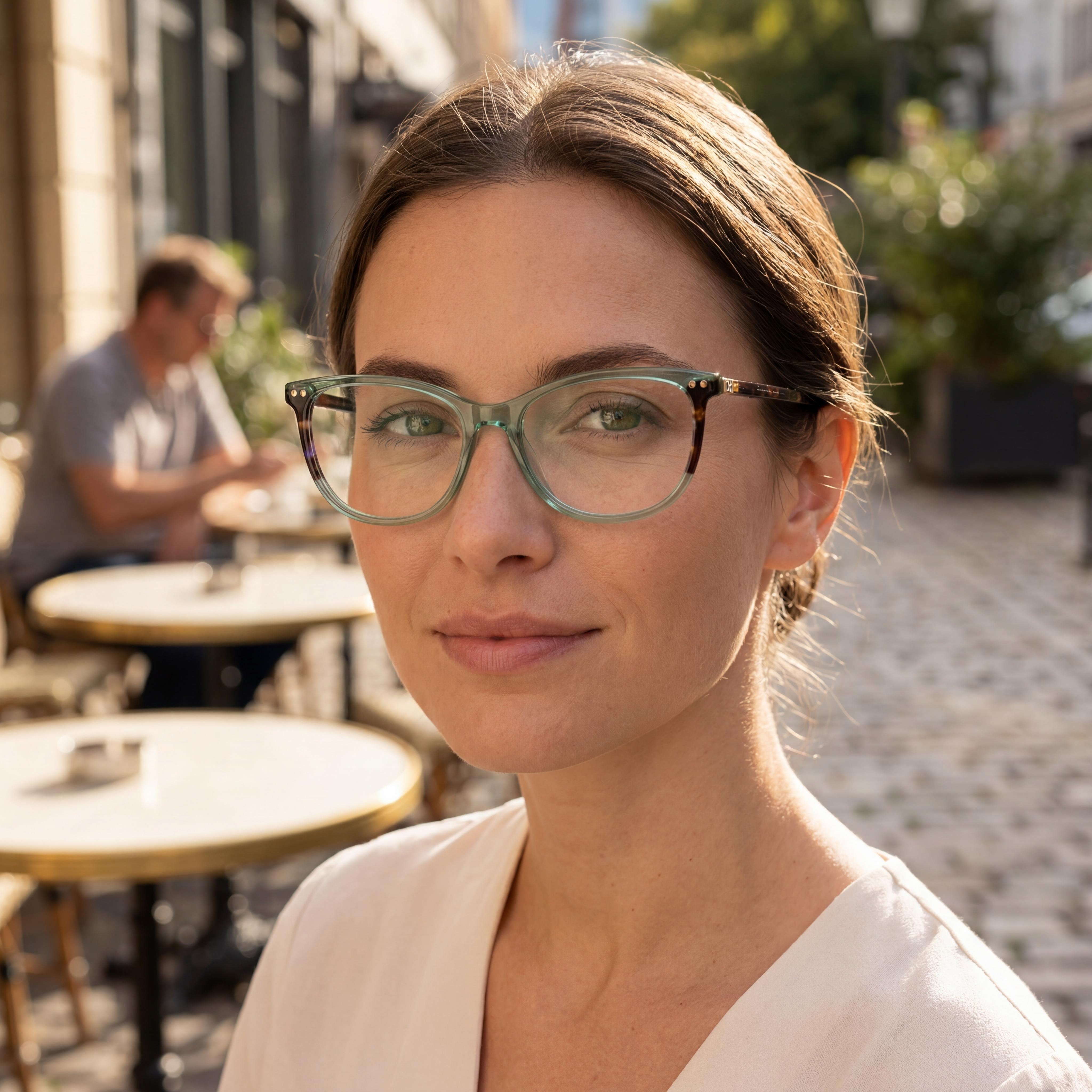 Carolina Herrera Modern HER 0213 Women's Sunglasses featuring Light Acetate Frame and Green Lenses 54mm, Photo 4