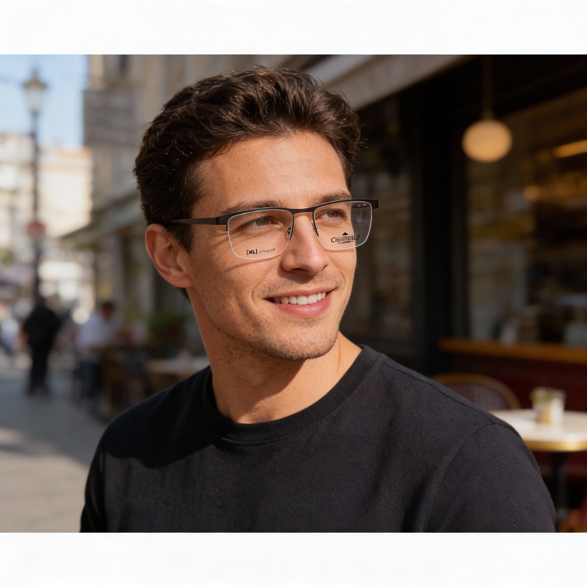 Chesterfield Ch 113xl Men's Grey Metal Frame Eyewear with Clear Polycarbonate Lenses, 55mm Lens Width, Photo 3