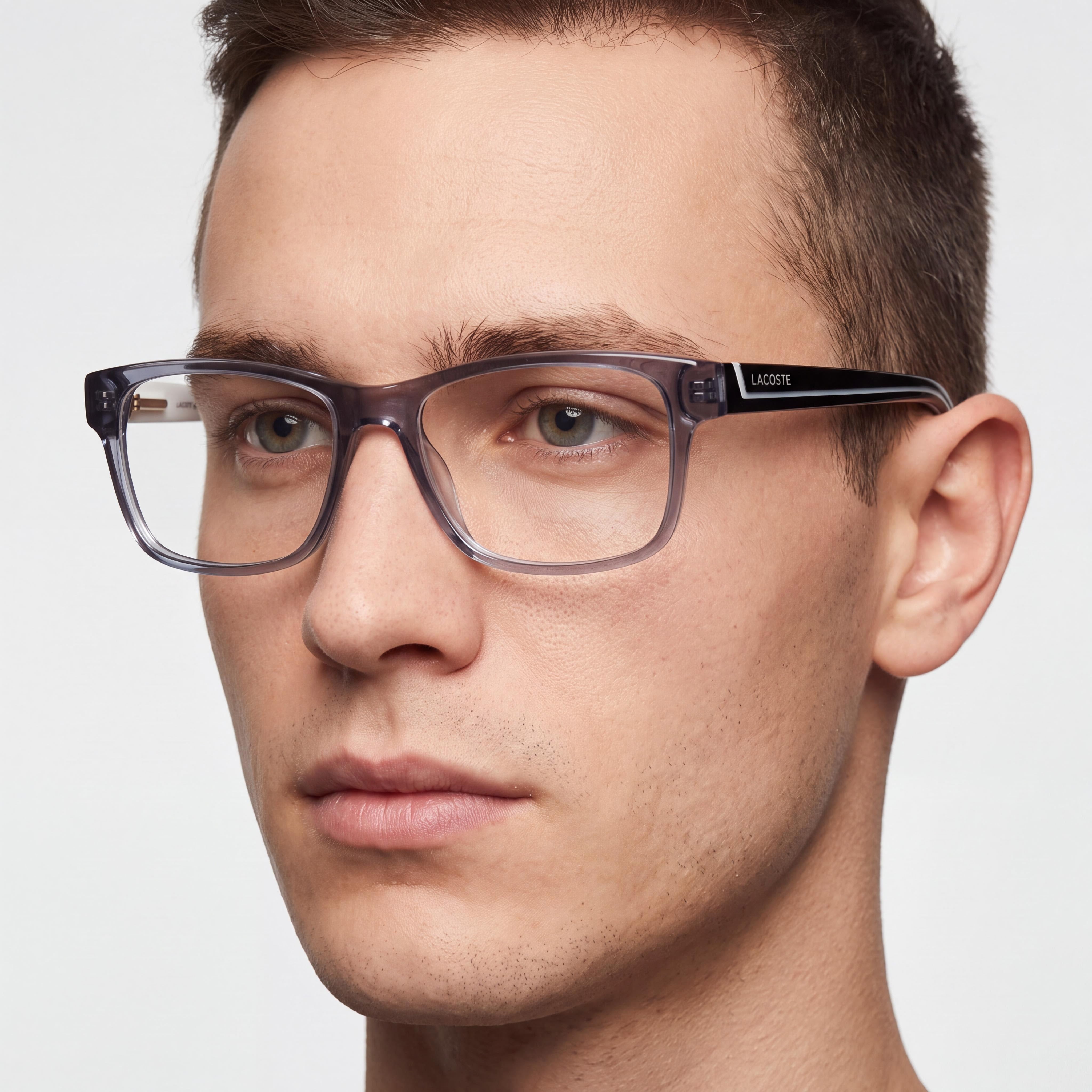 Lacoste Modern L2707 Unisex Eyewear with Injected Grey Frame and Polycarbonate Grey Lenses 51mm, Photo 3