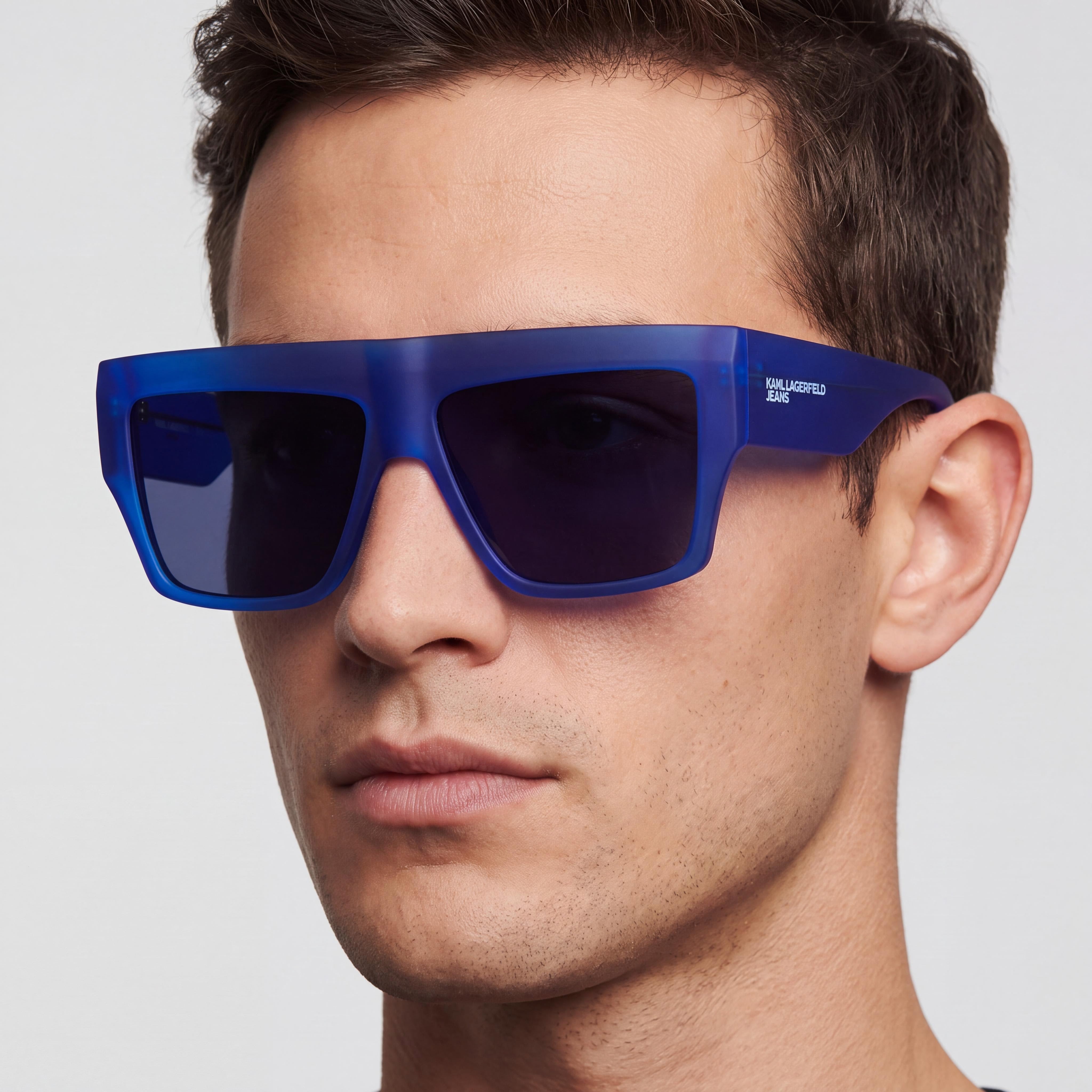 KARL LAGERFELD Klj6148s Unisex Injected Frame Sunglasses, Matte Electric Blue, 57mm, UV Protected, Photo 3