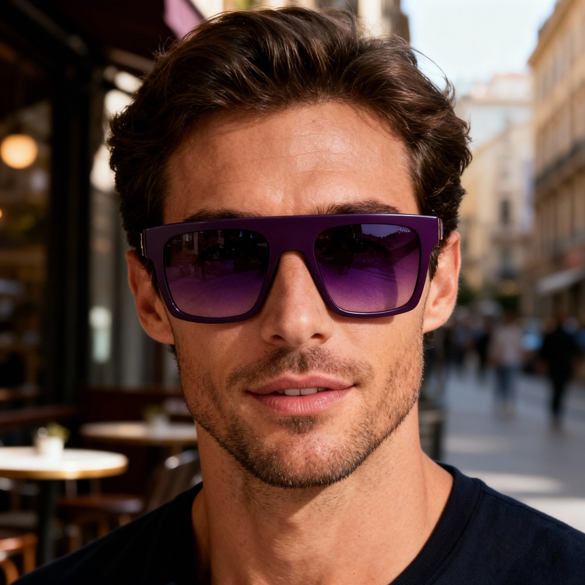 Fila Men's Casual SFI098 Injected Plum Frame Brown Non-Polarized Polycarbonate Sunglasses 53mm, Photo 5