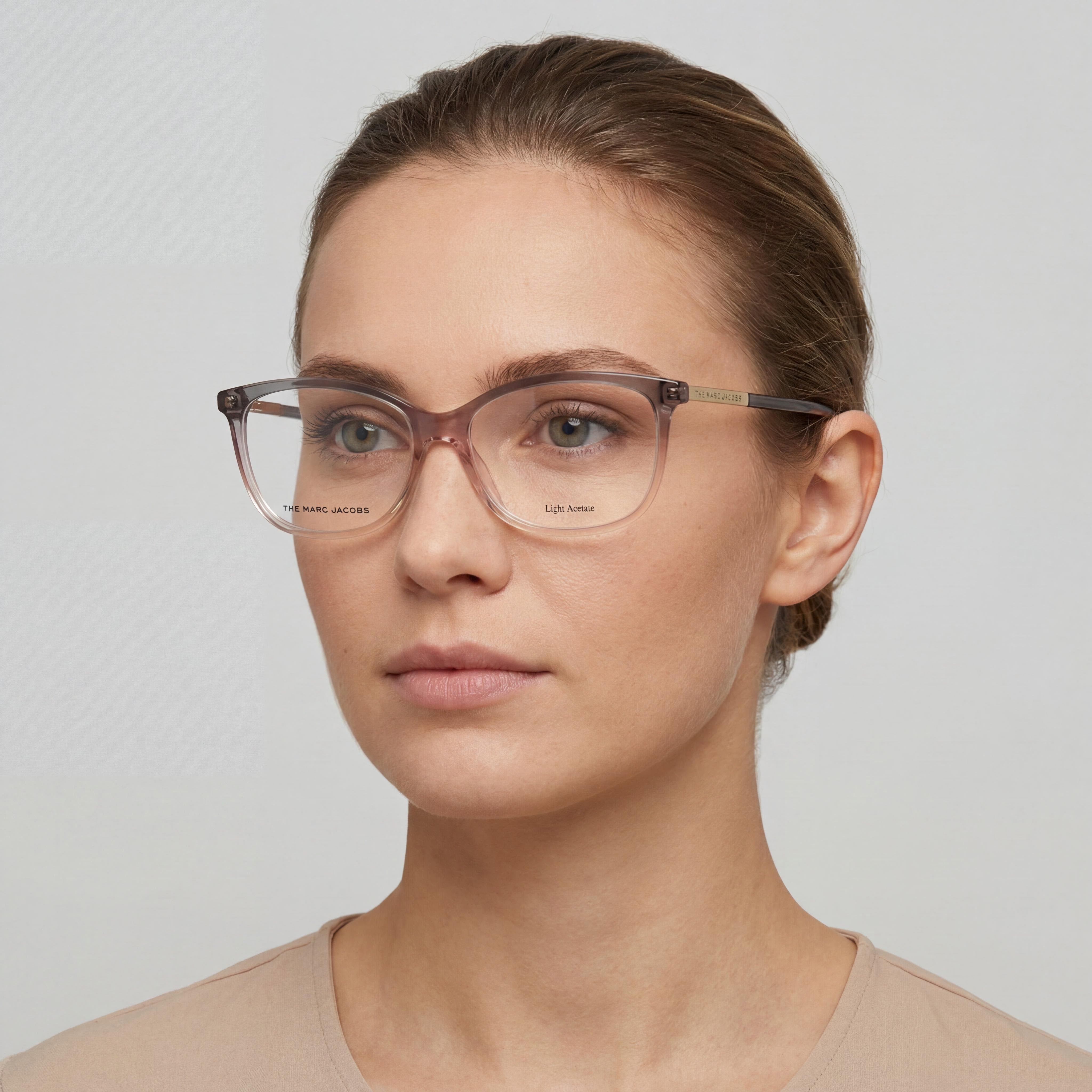 Gafas Ópticas Casuales para Mujer Marc Jacobs, Montura de ACETATO LIGERO en Rosa Gris, Ancho de Lente 55mm, Photo 4