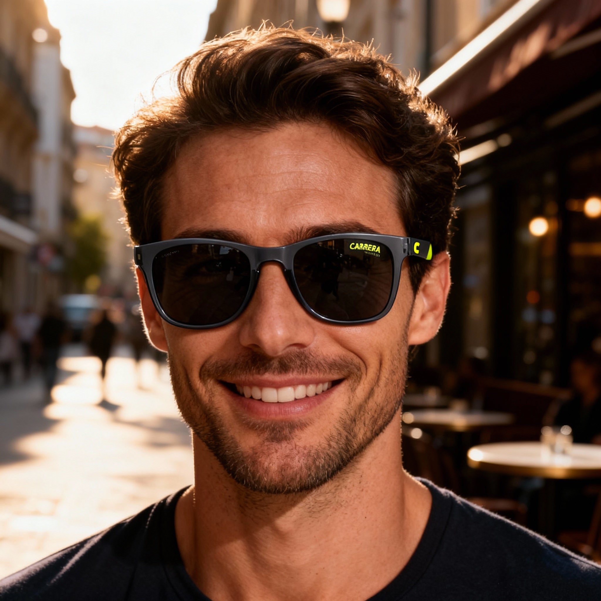 Carrera 8054/S Classic Men's Sunglasses, Polyamide Frame, Polycarbonate Silver Mirror UV Lens, Non-Polarized, 52mm, Photo 6