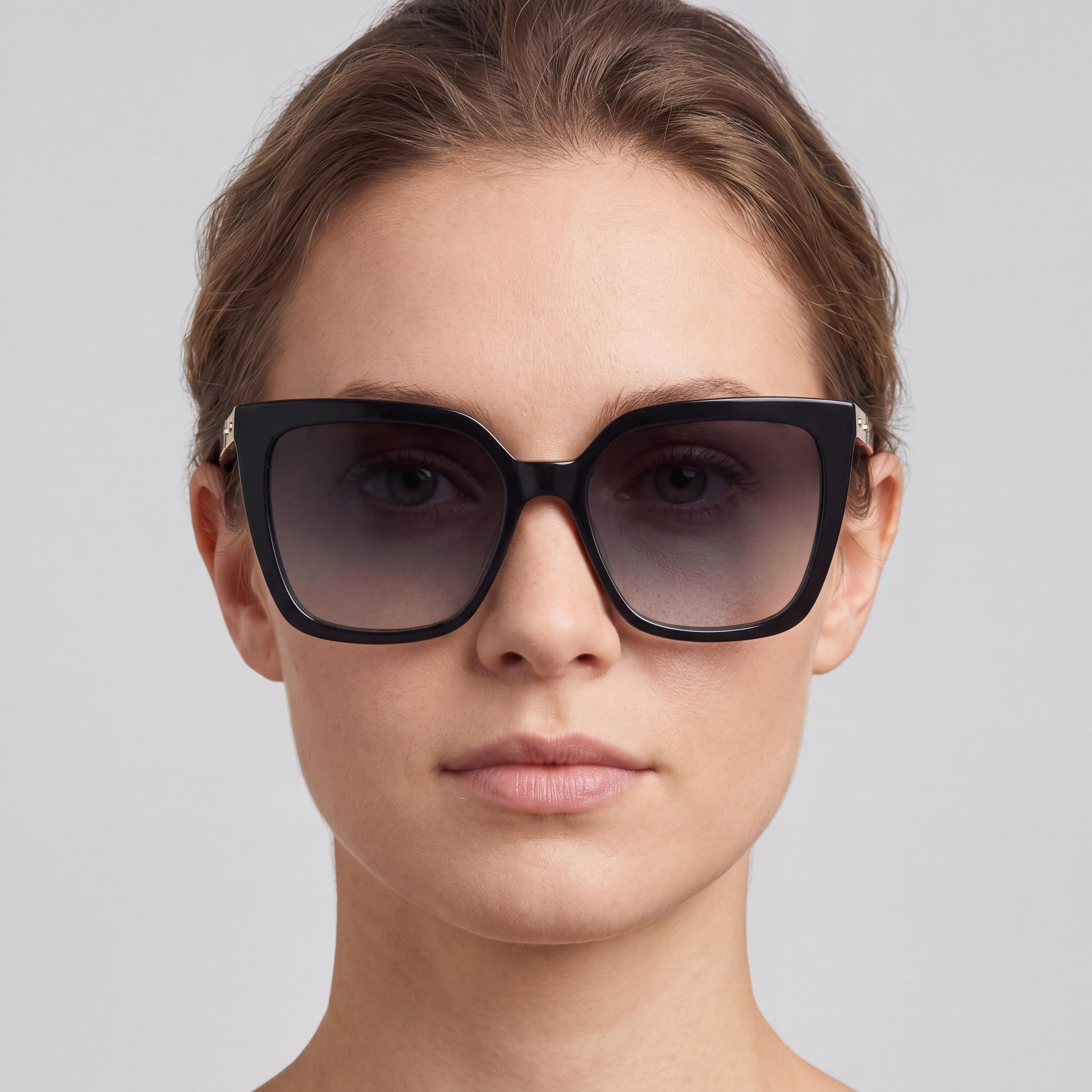 kate spade new york Gafas de sol de acetato negro cuadrado Marlowe/G/S para mujer, gris oscuro, 100 % protección UV, no polarizadas, 55 mm, Photo 4