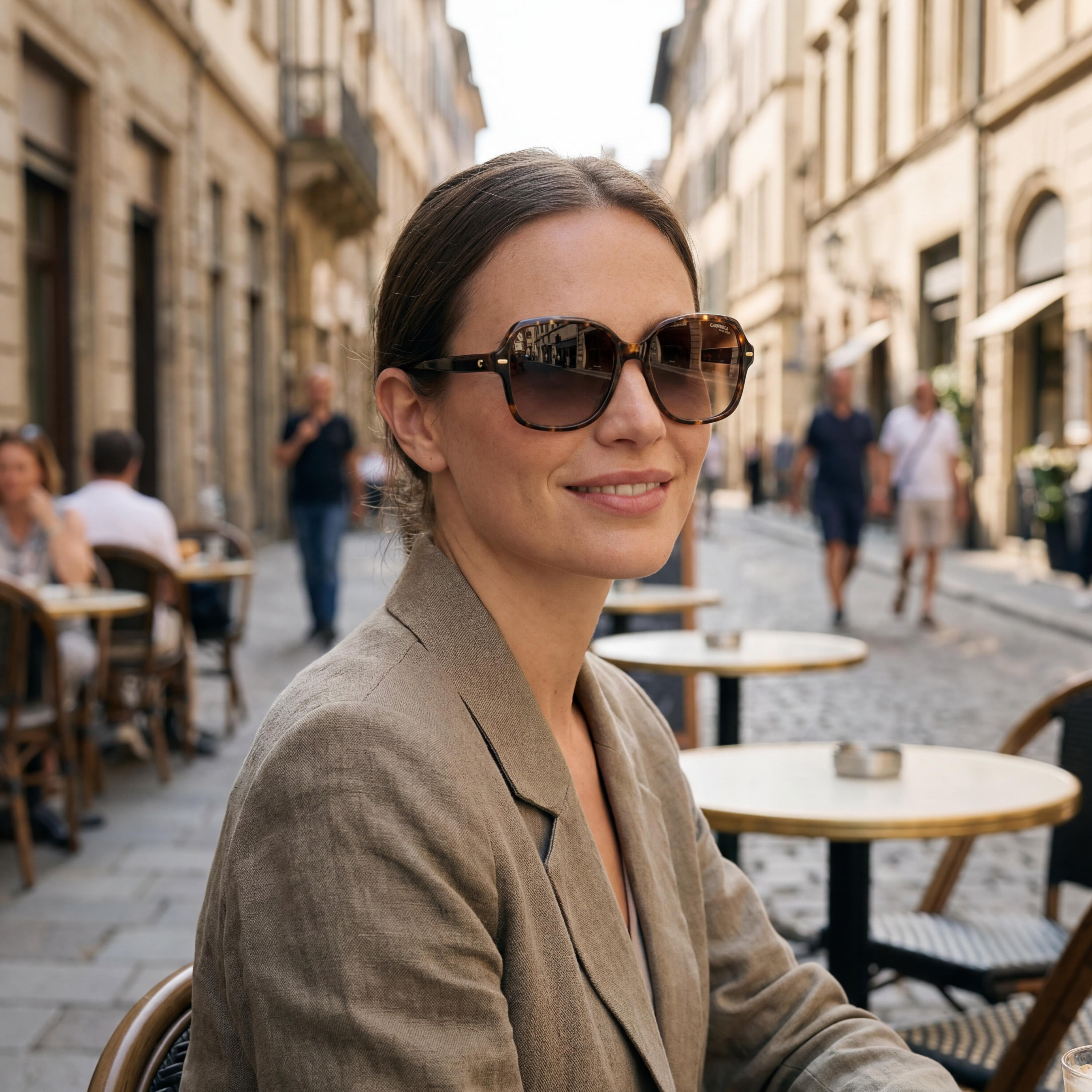 Carrera Classic Women’s Havana Brown Plastic Brown Shaded Polarized Polycarbonate UV Protection 55mm Sunglasses, Photo 6