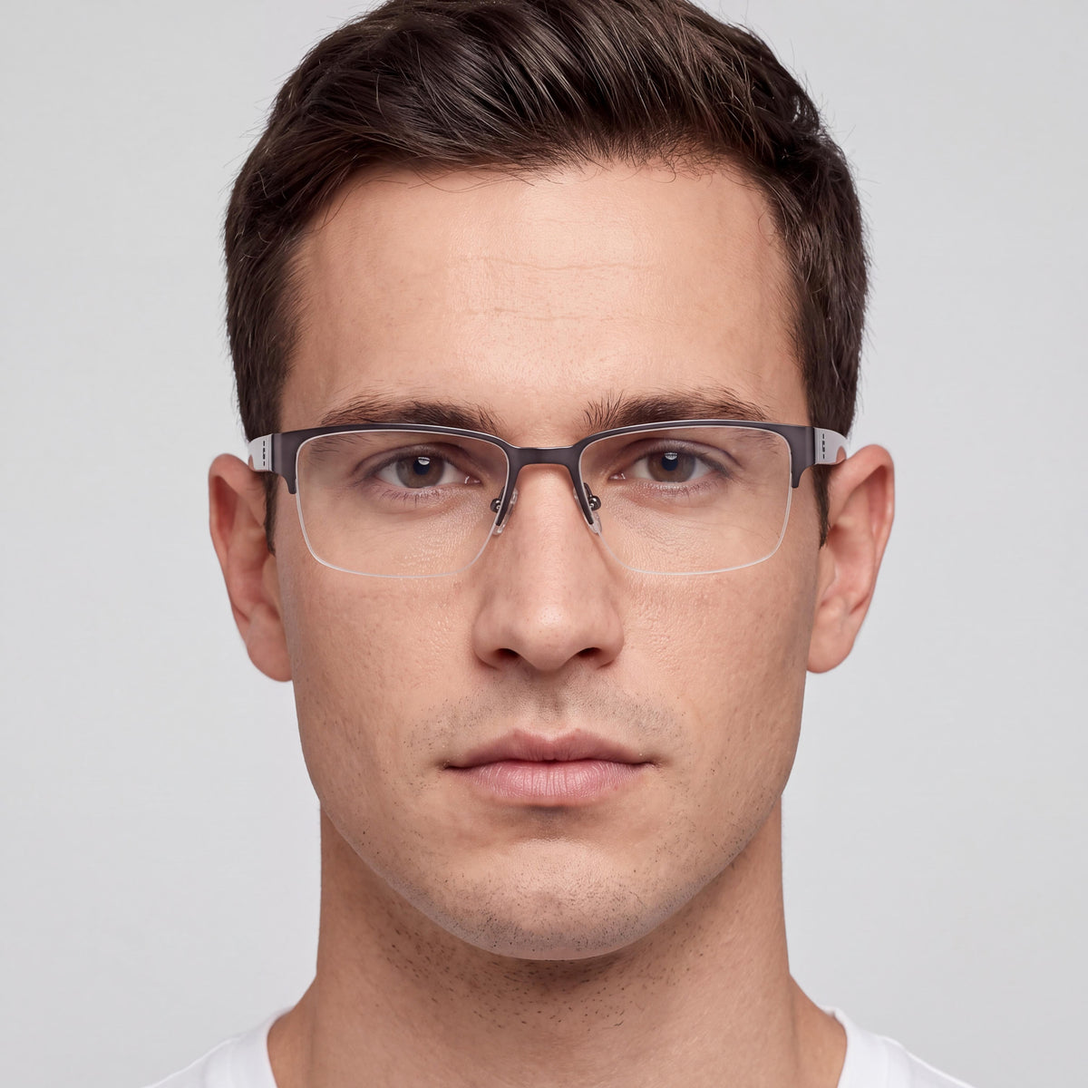GUESS Gu50095 Men's Metal Non- Optical Frames Matte Gunmetal Black Crystal 55mm, Photo 4