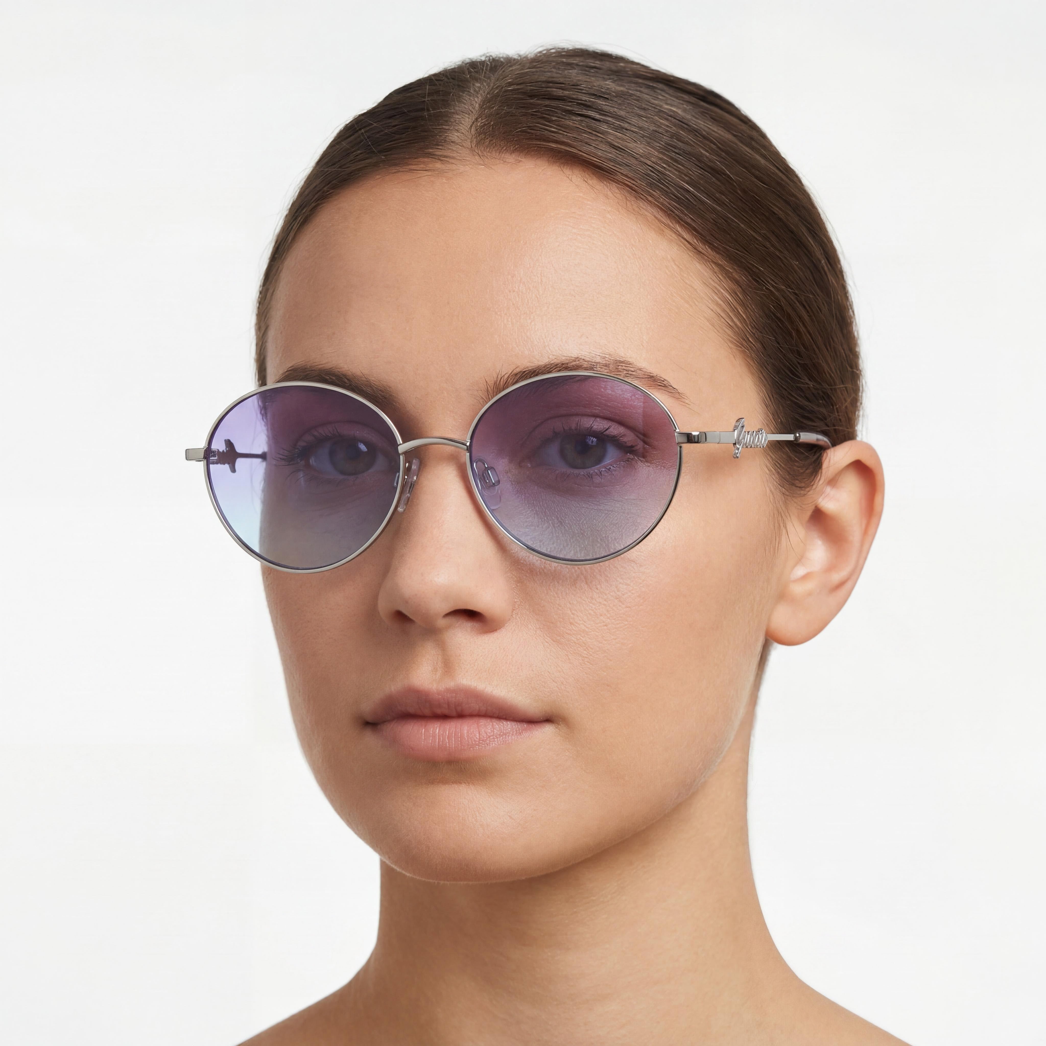 Guess GF4014 Silver Oval Gradient Sunglasses for Women, Photo 5