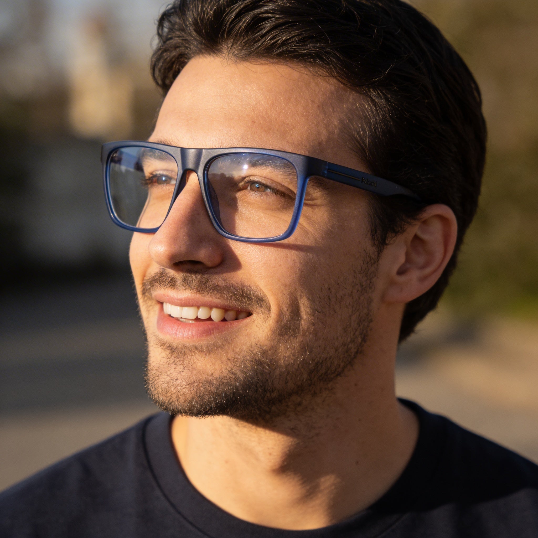 Polaroid Casual Men's Matte Blue Eco Polyamide Frame Non-Polarized Plastic Lens Sunglasses 56-16-140mm, Photo 5