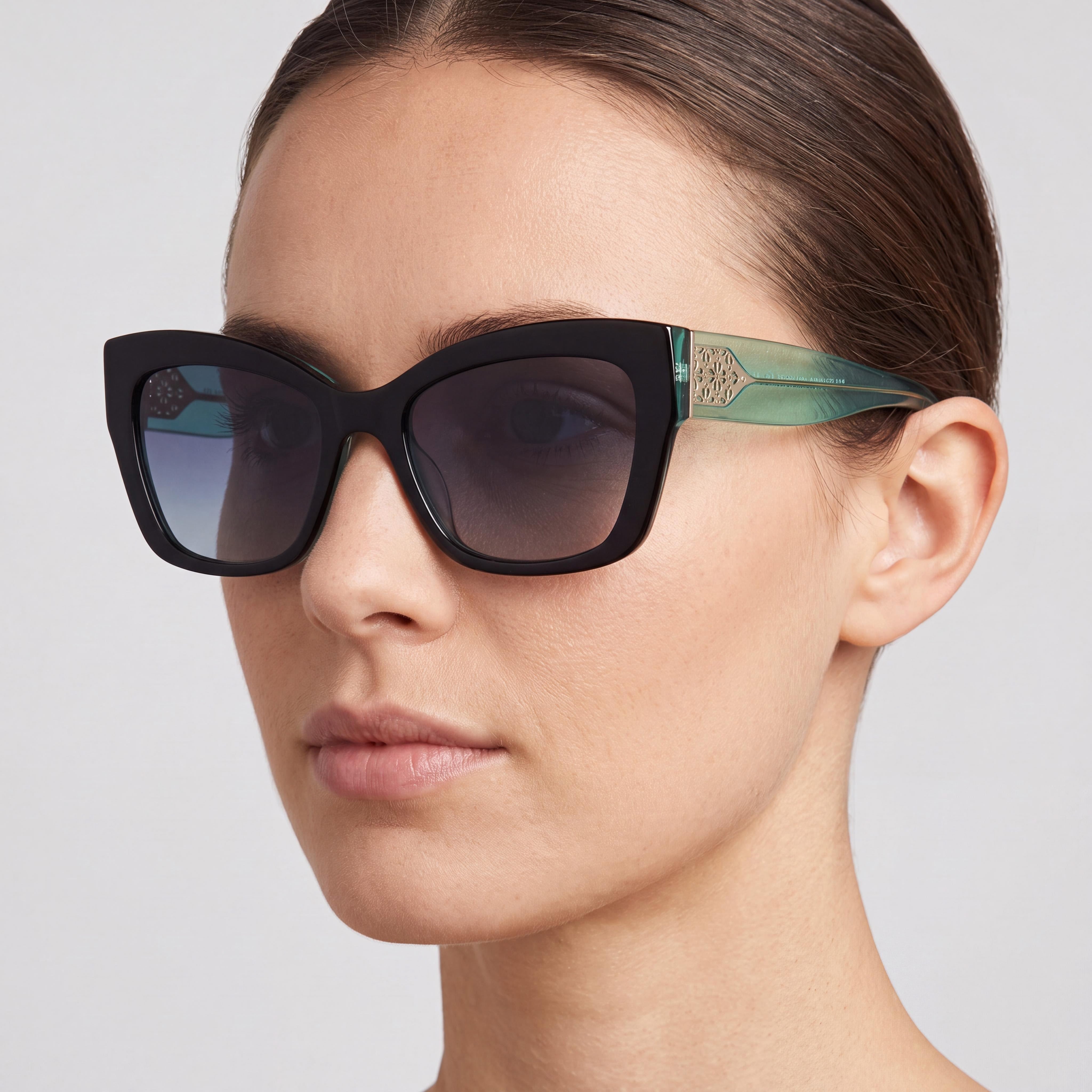 kate spade new york Valeria/S Women's Sunglasses Black Acetate Cat Eye with Dark Grey Shaded Lenses 53mm, Photo 5