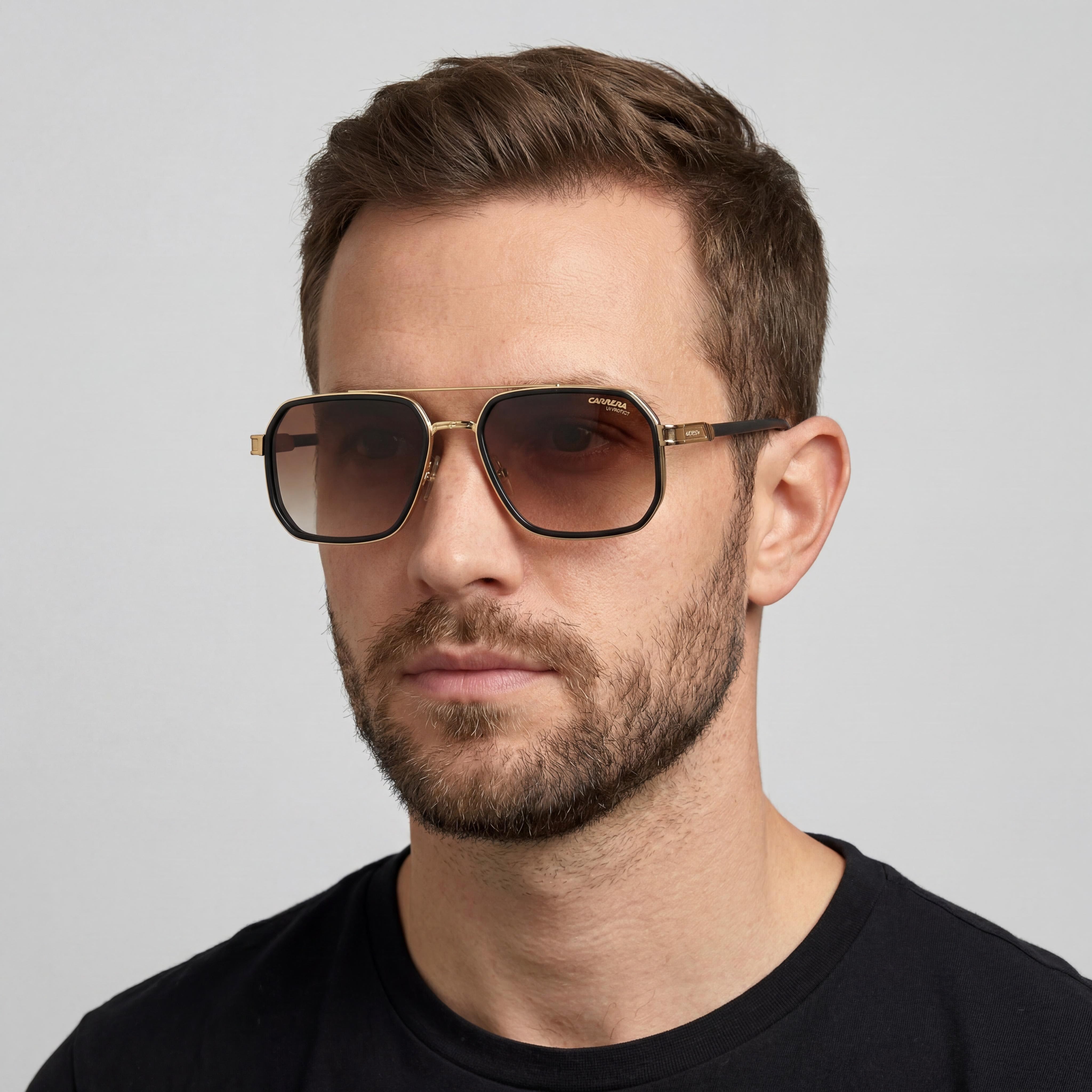 Carrera 1069/S Men's Matte Black Gold Stainless Steel Sunglasses 58mm, Photo 4