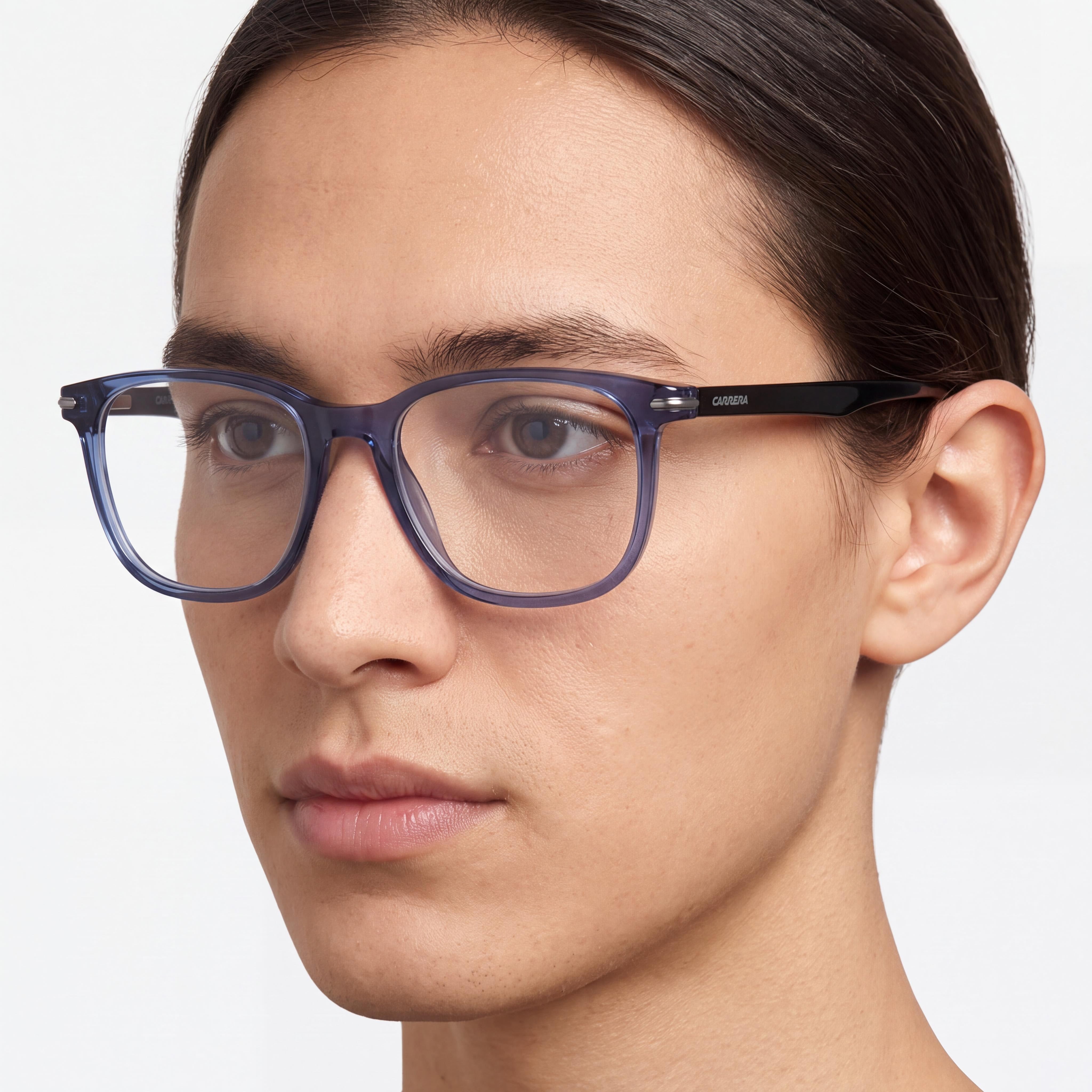 Carrera Modern Unisex Sunglasses featuring a Blue Acetate Frame and Polycarbonate Lenses, Size 53-17-145, Photo 4