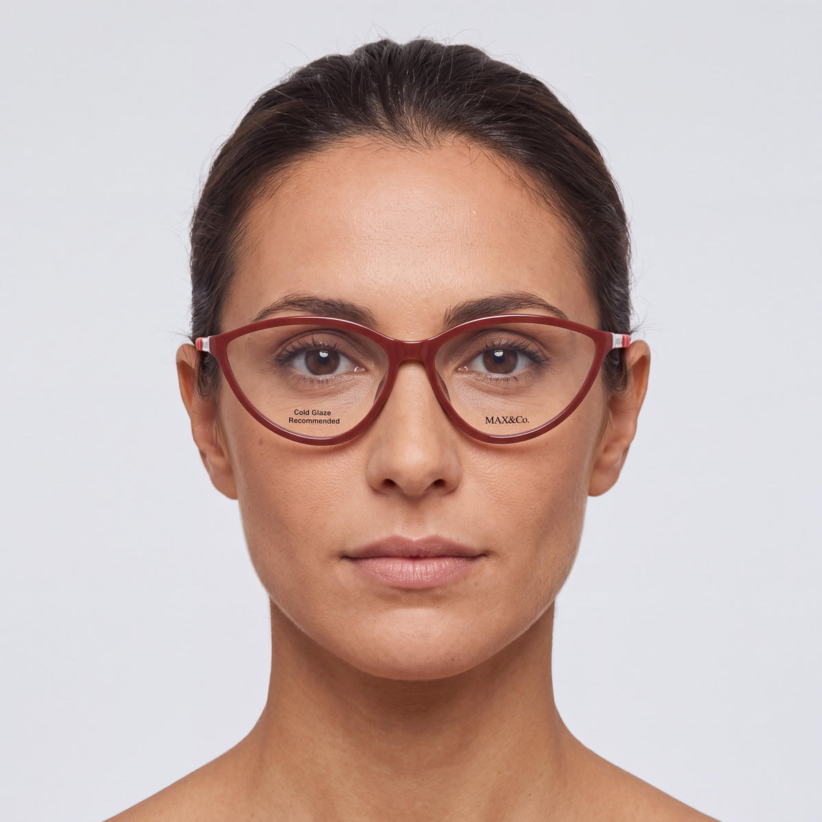 Gafas graduadas de mujer MAX &CO MO5044 con montura inyectada de estilo moderno en color burdeos, tamaño 55-14-140, Photo 4