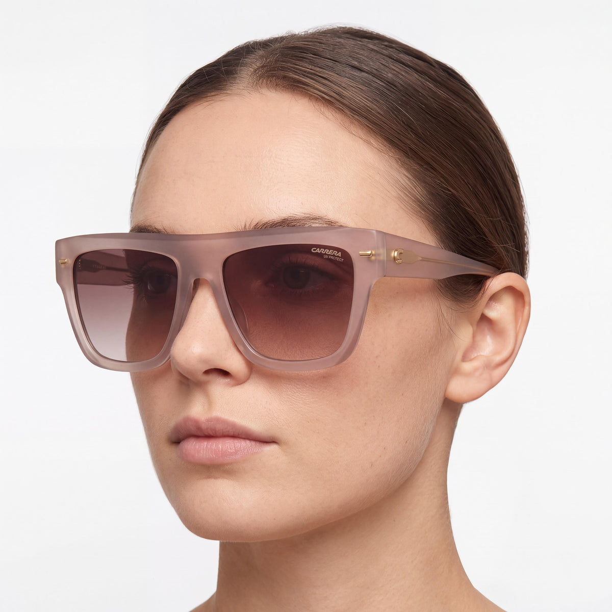 Gafas Carrera 3016/S para mujer, montura de plástico color nude con lentes de policarbonato nude, protección UV, 55 mm, Photo 5