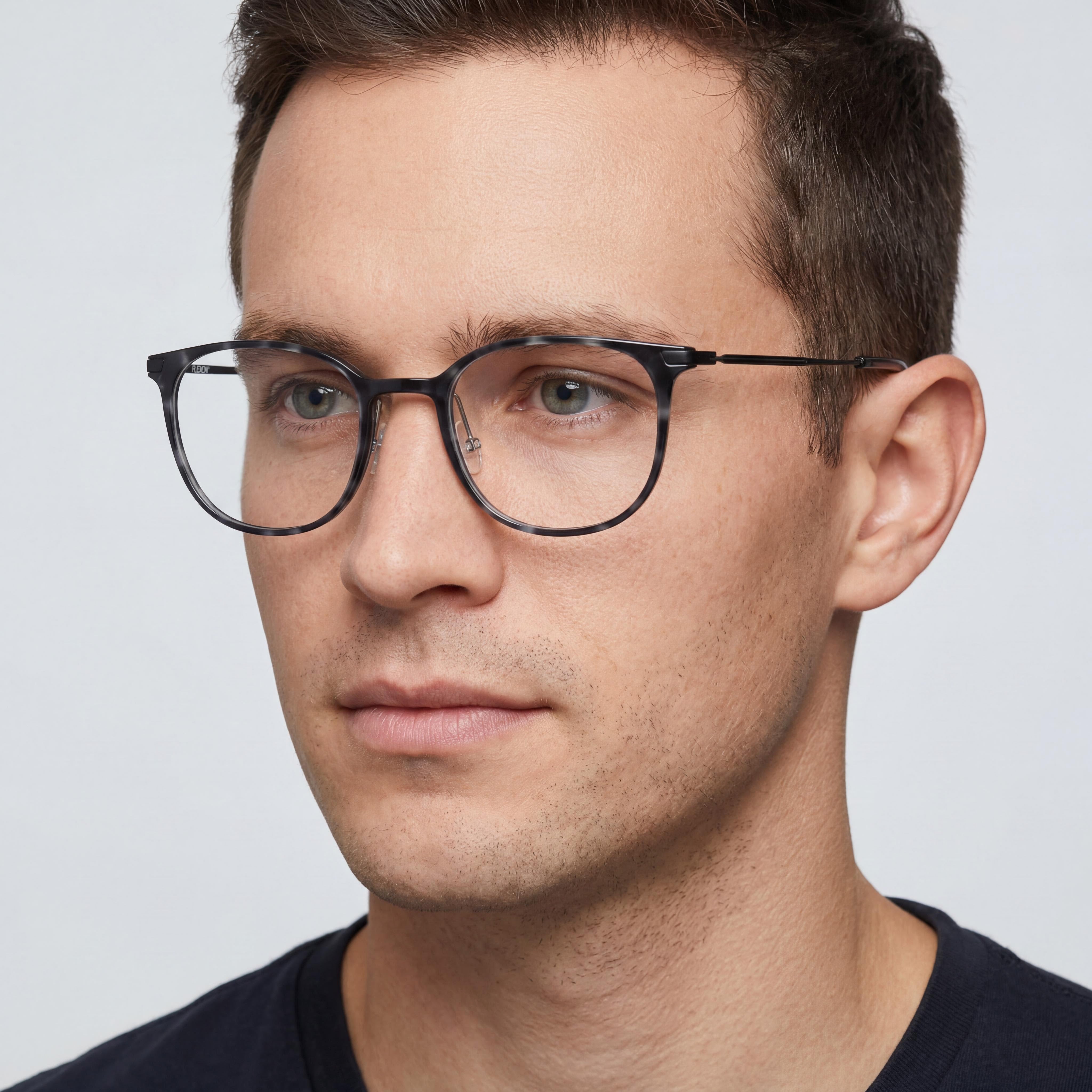 Flexon Ep8002 Unisex Prescription Acetate Eyeglasses in Shiny Grey Tortoise, 52mm, Photo 4