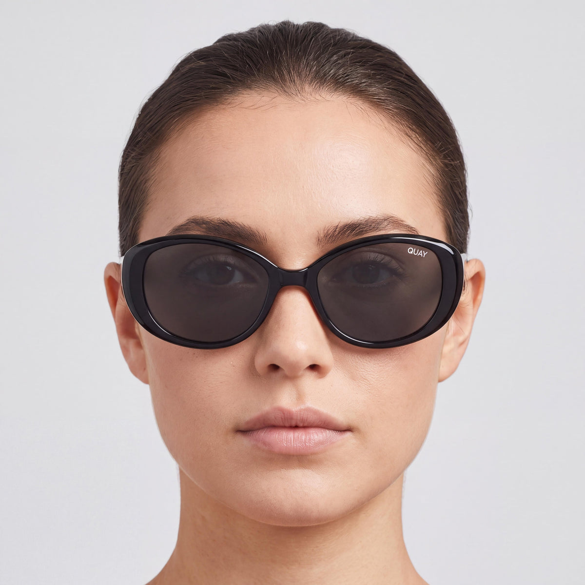 QUAY AUSTRALIA On Brand Women's Classic Style Sunglasses, featuring a timeless design with Black Frame and Smoke Lenses, Photo 5