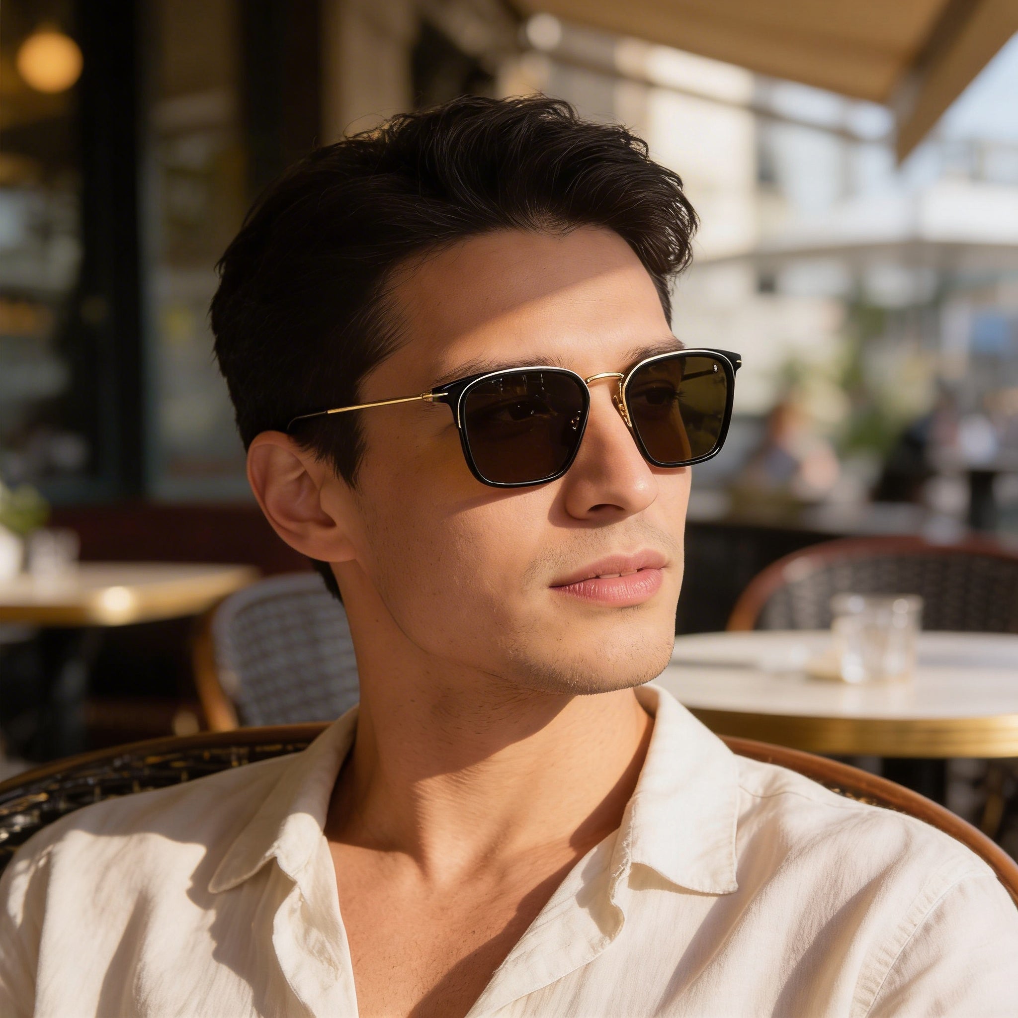 David Beckham Db 7065/F/S Men's Gold Black Dark Brown Acetate Frame Gold Black Non-Polarized 100% UV Sunglasses 56mm, Photo 6