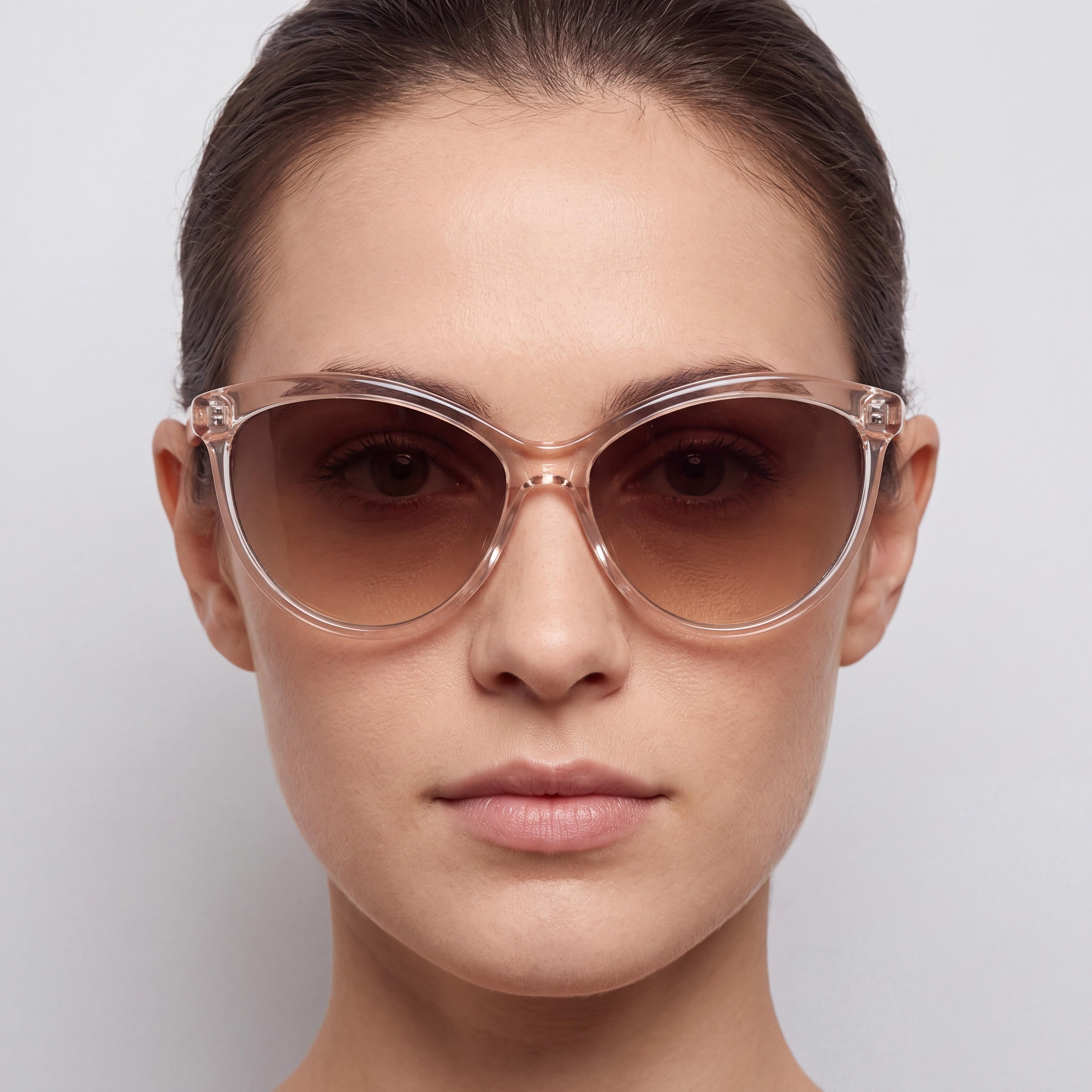 Calvin Klein Ck19534s Women's Cat Eye UV Protected Non-Polarized Plastic Sunglasses Crystal Beige Brown 58mm, Photo 4