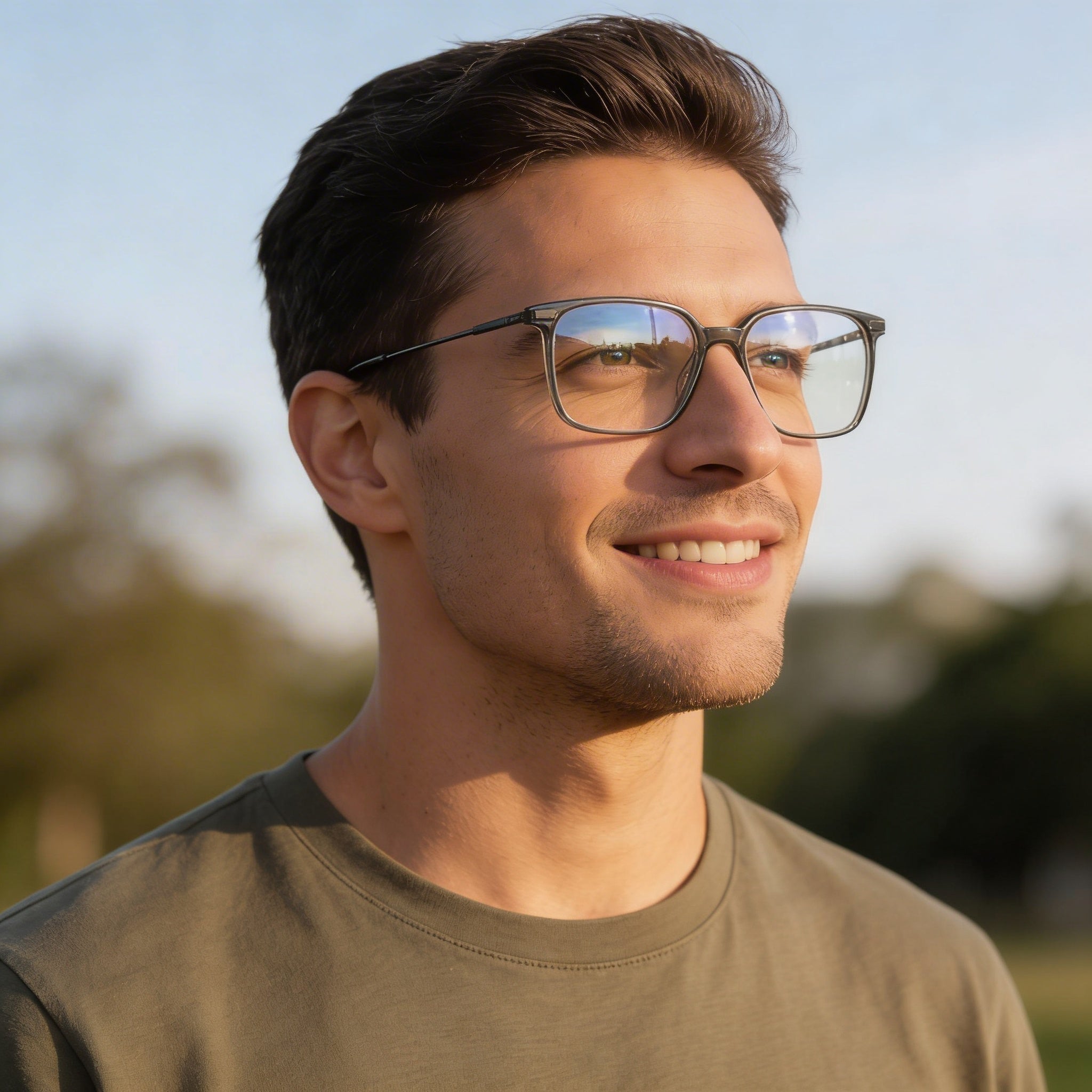 Gafas Chesterfield Ch 103xl para hombre con montura de plástico gris cristalino y lentes transparentes de policarbonato de 56 mm, Photo 4