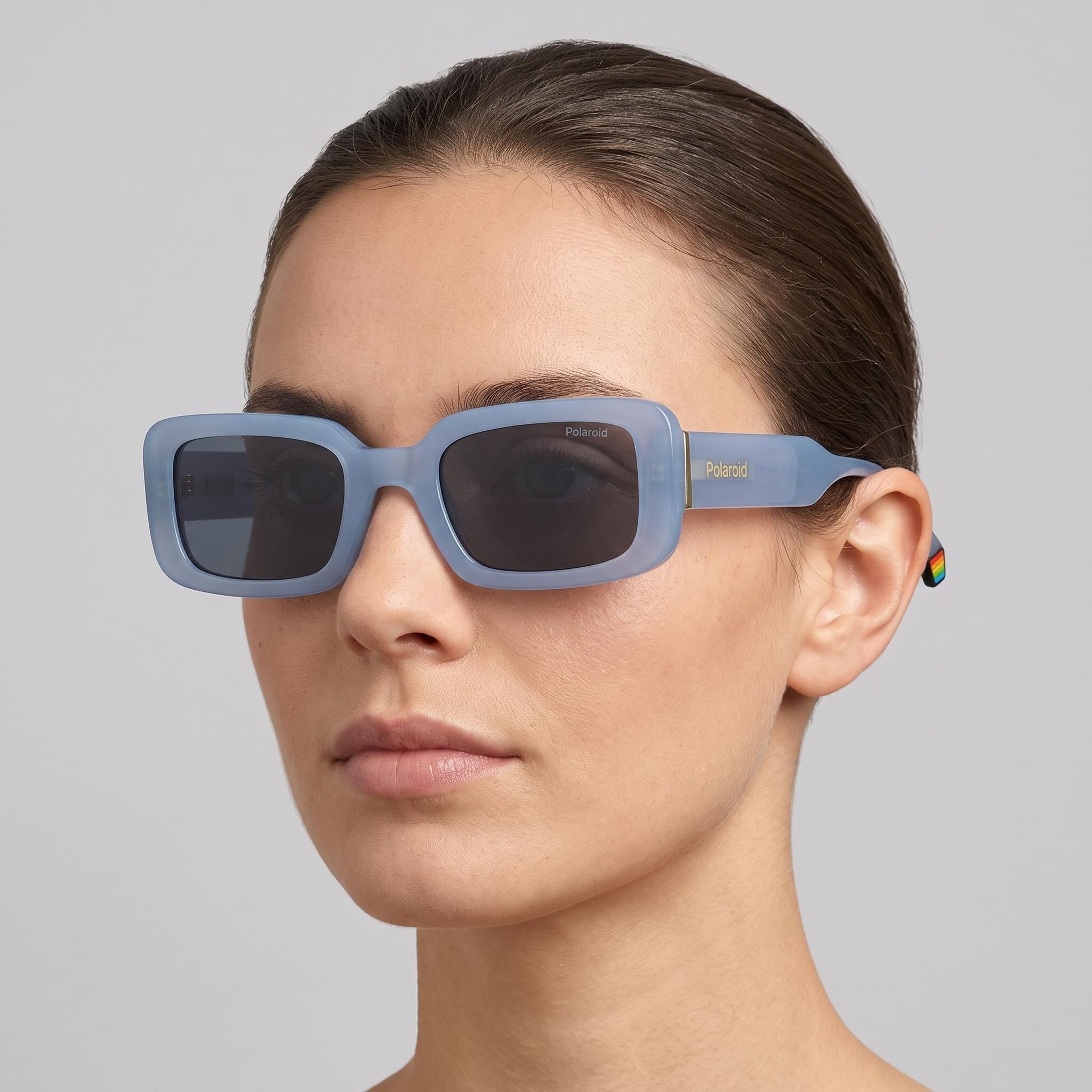 Gafas de sol polarizadas de policarbonato para mujer Polaroid Eyewear Classic PLD 6208/S/X, color azul cielo, con protección UV, 52mm, Photo 5
