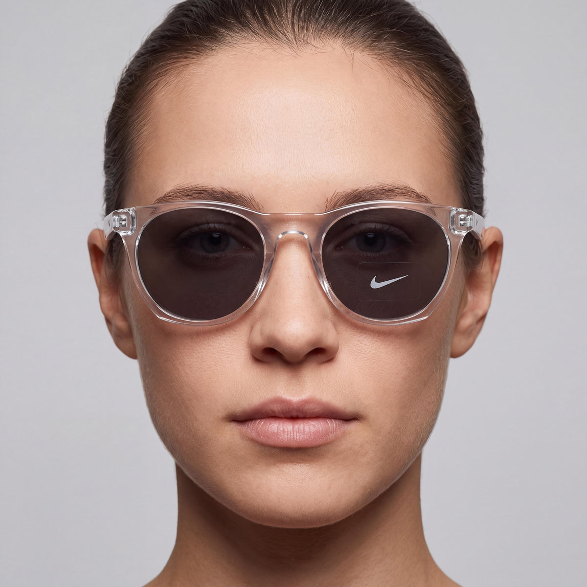 Nike Essential Horizon Ev1118 Unisex Transparent Plastic Sunglasses Dark Grey Lenses UV Protection 51mm, Photo 4