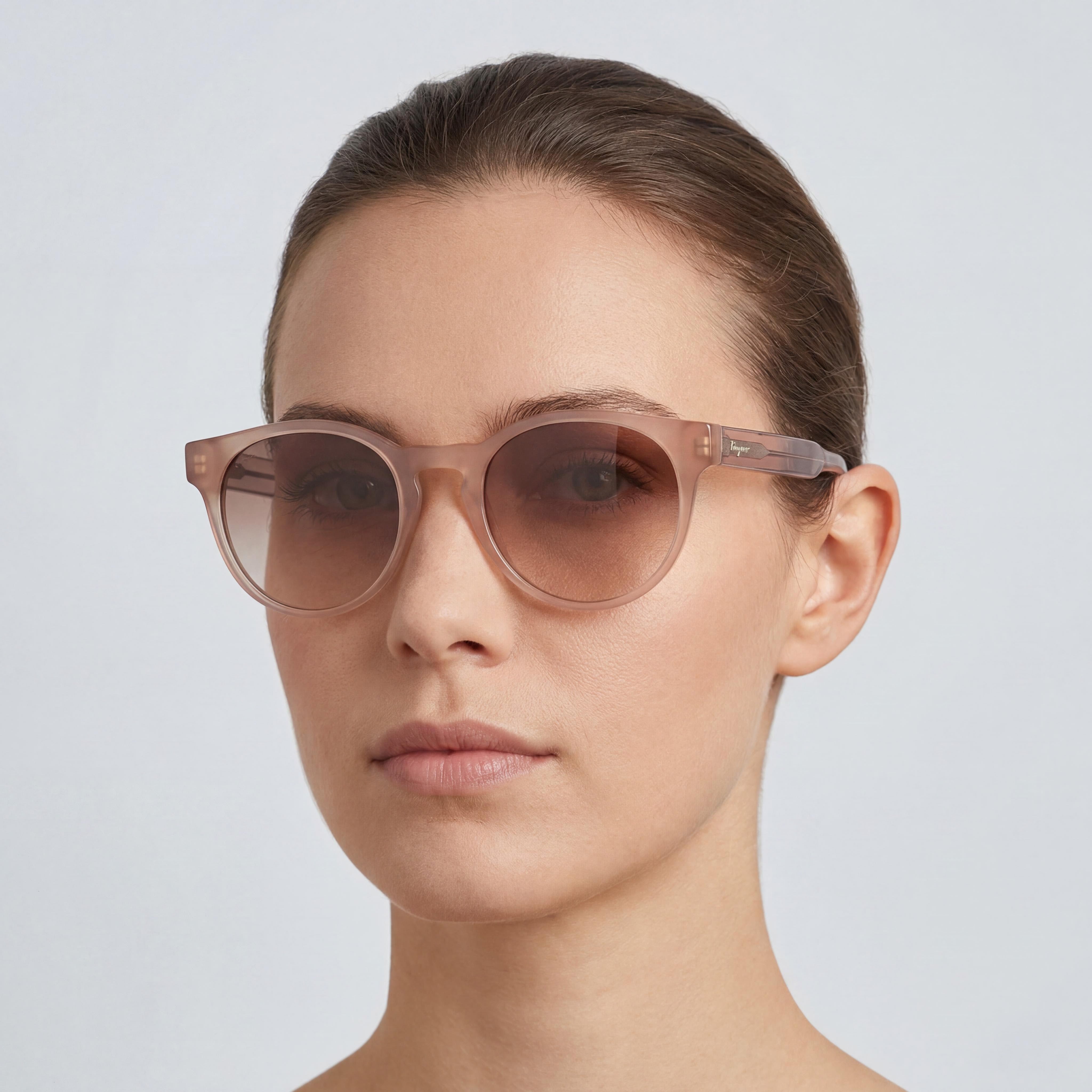 Gafas de sol no polarizadas para mujer Ferragamo SF1068S de plástico marrón con cristales de teacup y 100% protección UV de 52 mm, Photo 5