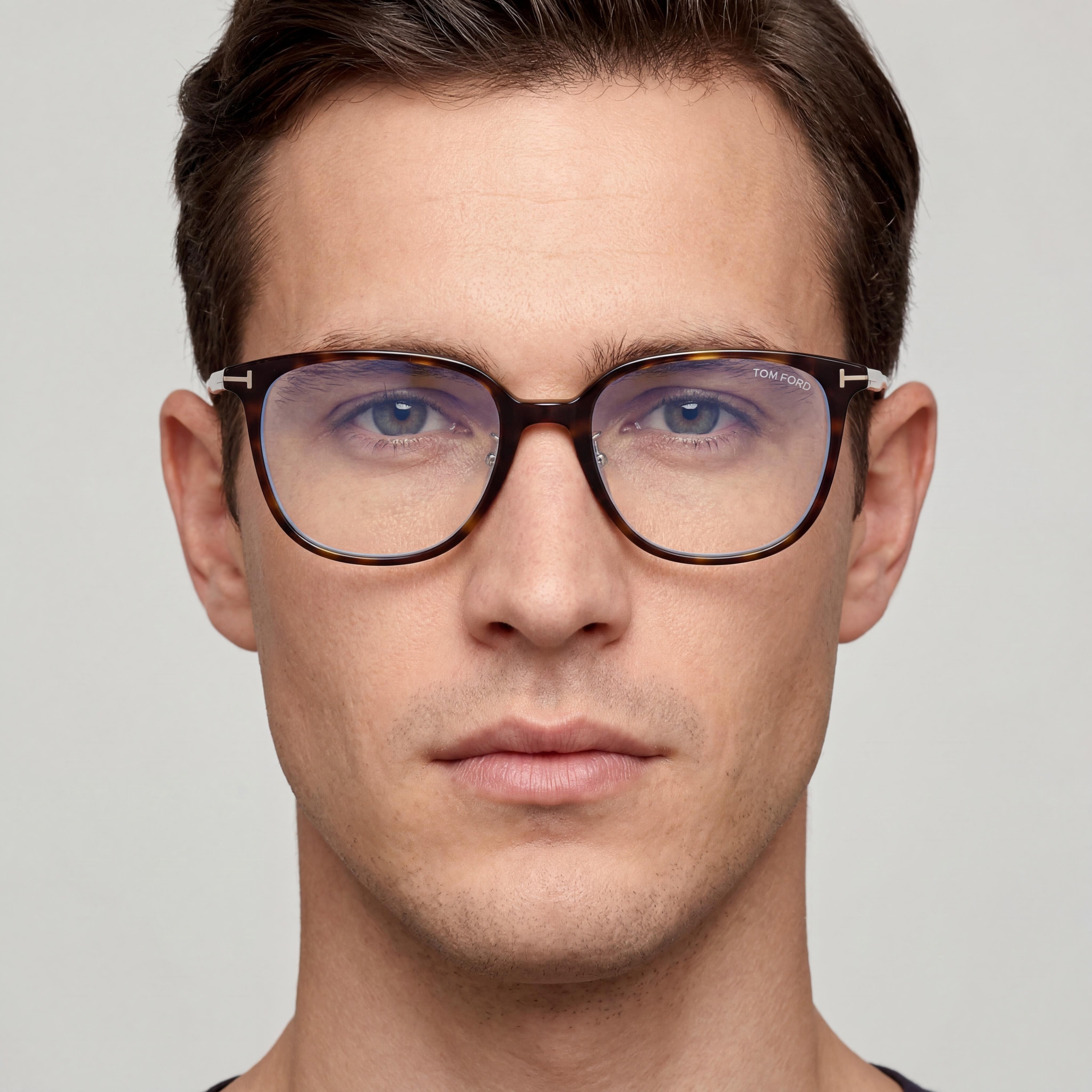 Tom Ford Ft5778-d-b Men's Dark Havana Acetate Frames Clear Lenses 53mm, Photo 4