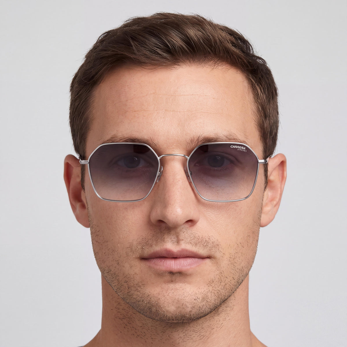Gafas de sol Carrera Casual para hombre de acero inoxidable, color gris paladio con espejo dorado, no polarizadas, 53 mm, Photo 3