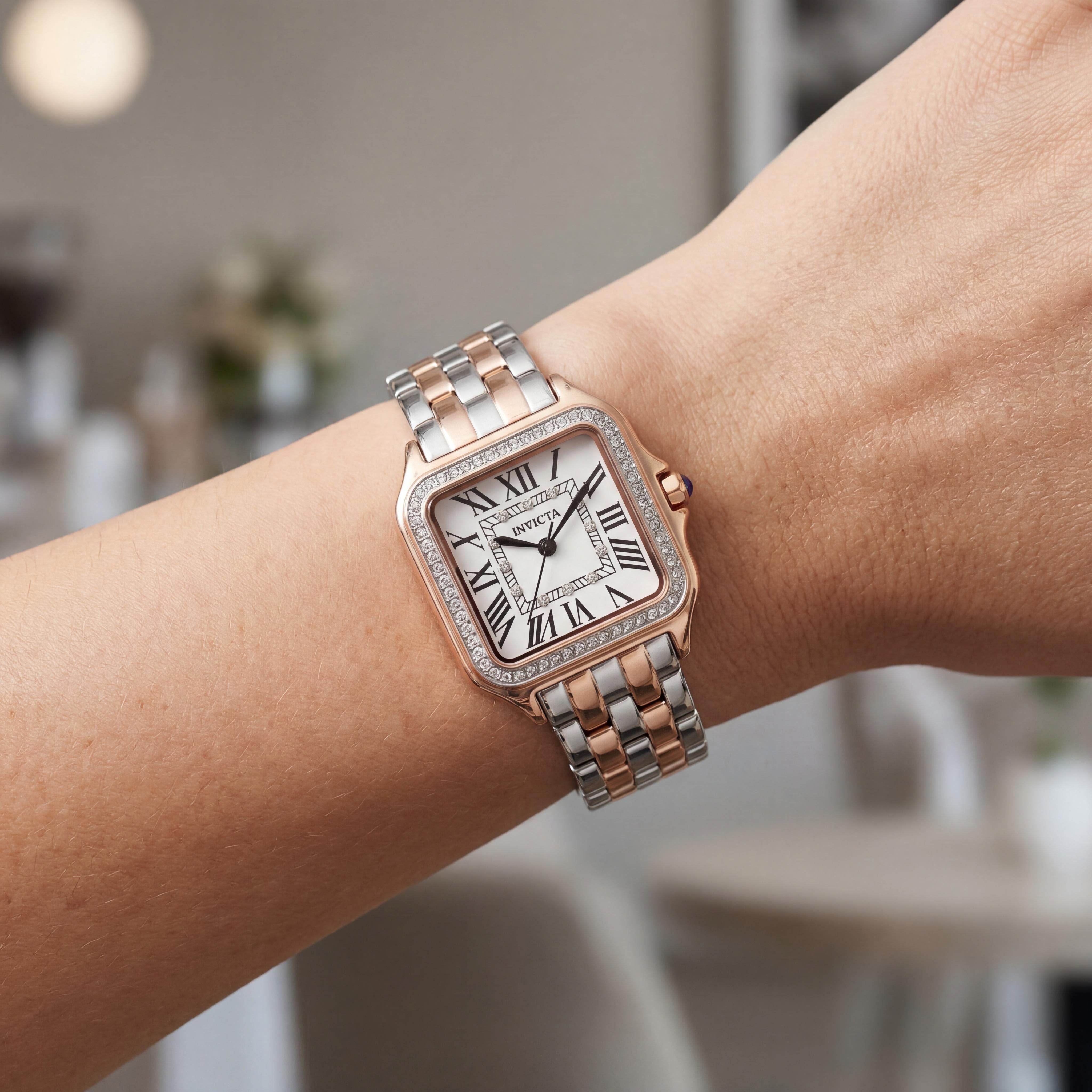 Invicta Angel 50580 Women's Classic Rose-gold Design Stainless Steel Silver Dial Quartz Watch 28mm, Photo 4