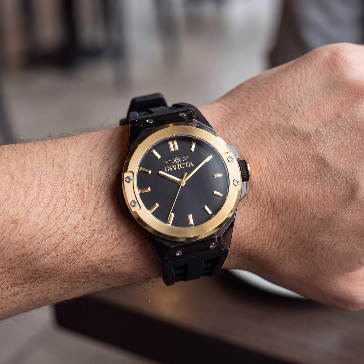 Invicta Sea Base 50015 Reloj de Pulsera de Cuarzo de Acero Inoxidable Plateado con Esfera Negra y Correa de Silicona para Hombre de 45 mm, Photo 3