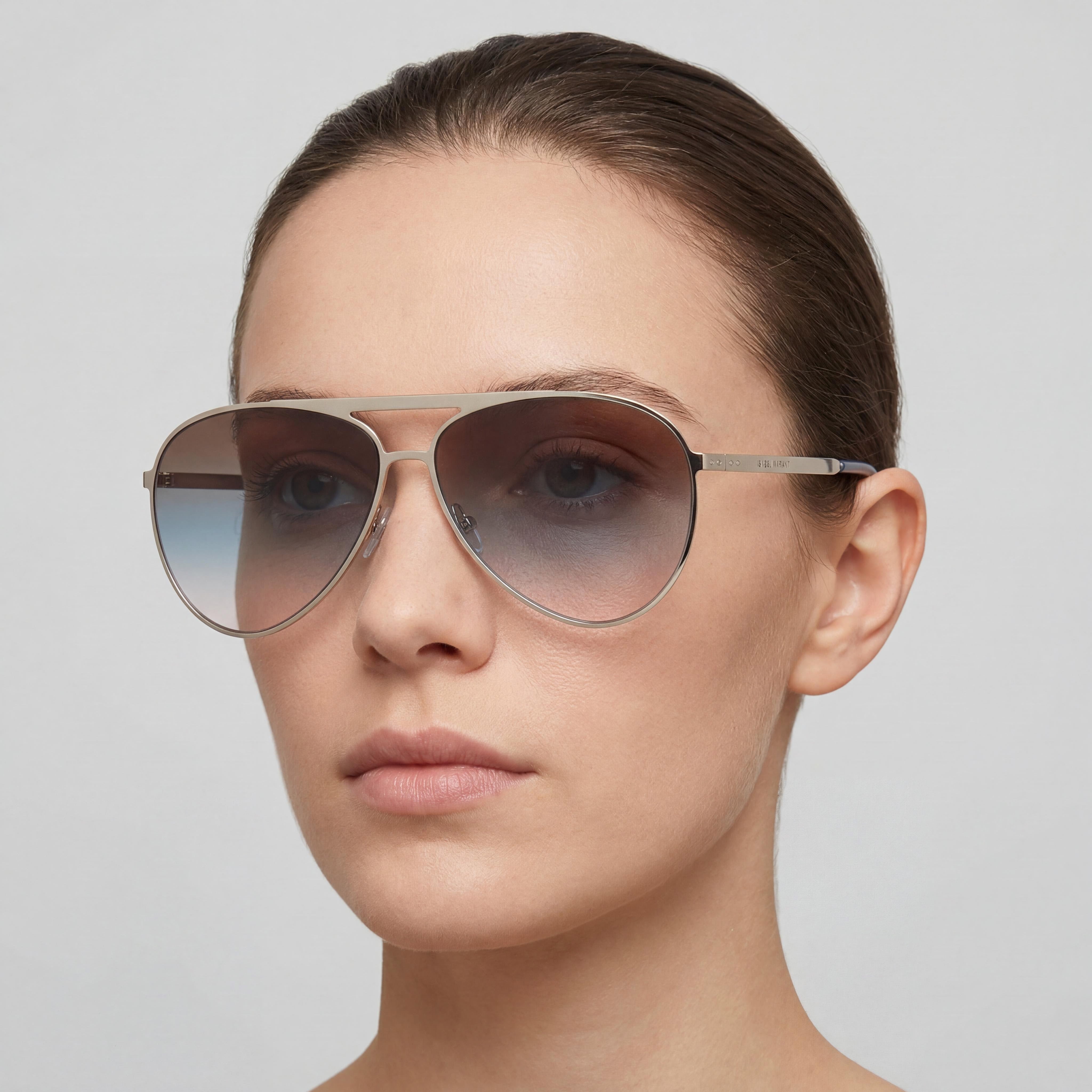 Gafas de sol Isabel Marant Wayfarers para mujer, con montura de acero inoxidable azul paladio y protección UV, 62 mm, Photo 4