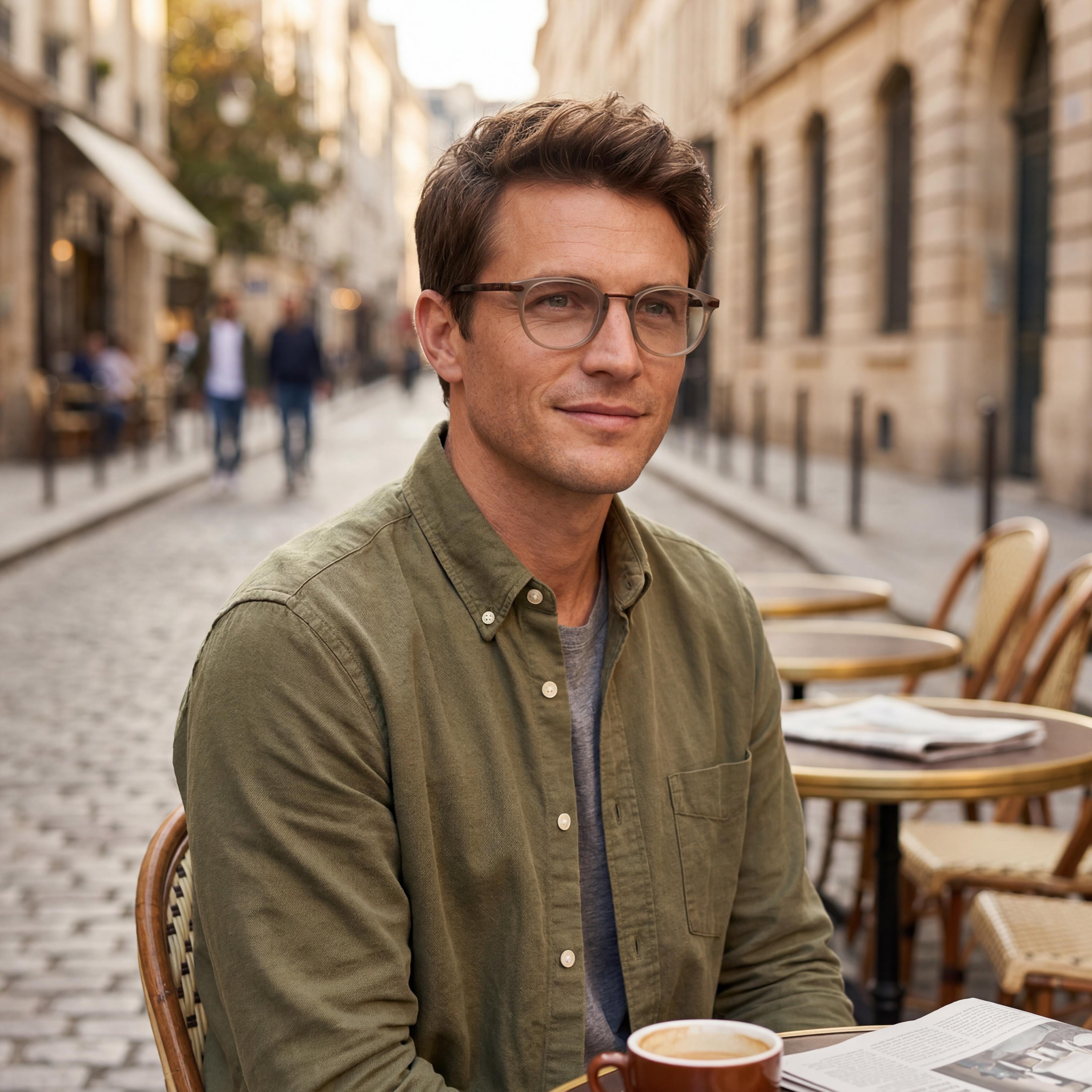 GANT Ga3115 Men's Grey Plastic Frame Eyeglasses with Clear Polycarbonate Lenses, Size 55-17-140mm, Photo 5