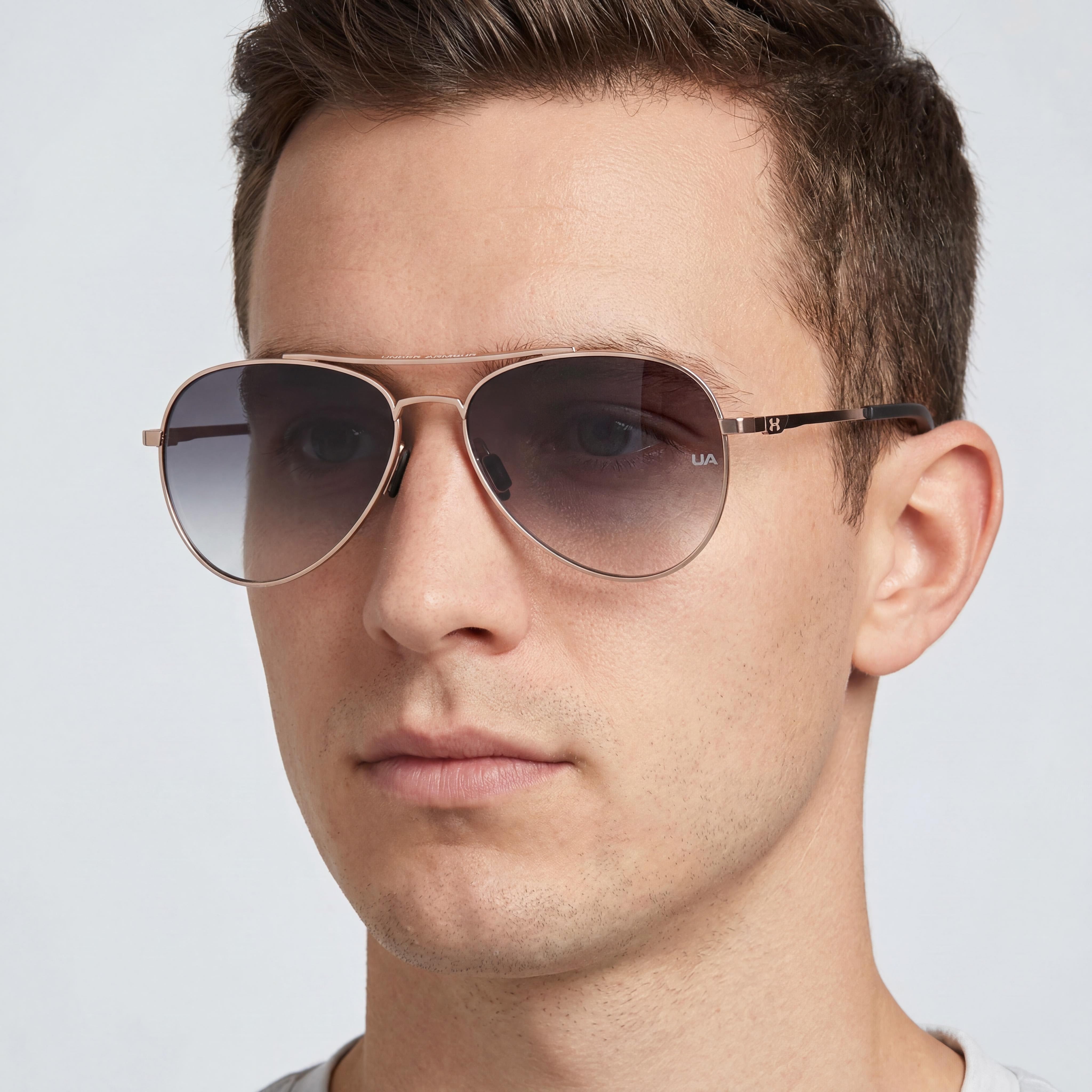 Gafas de sol unisex Under Armour UA Instinct con montura de acero inoxidable y protección UV, color oro rosa, 57-15-140 mm, Photo 4