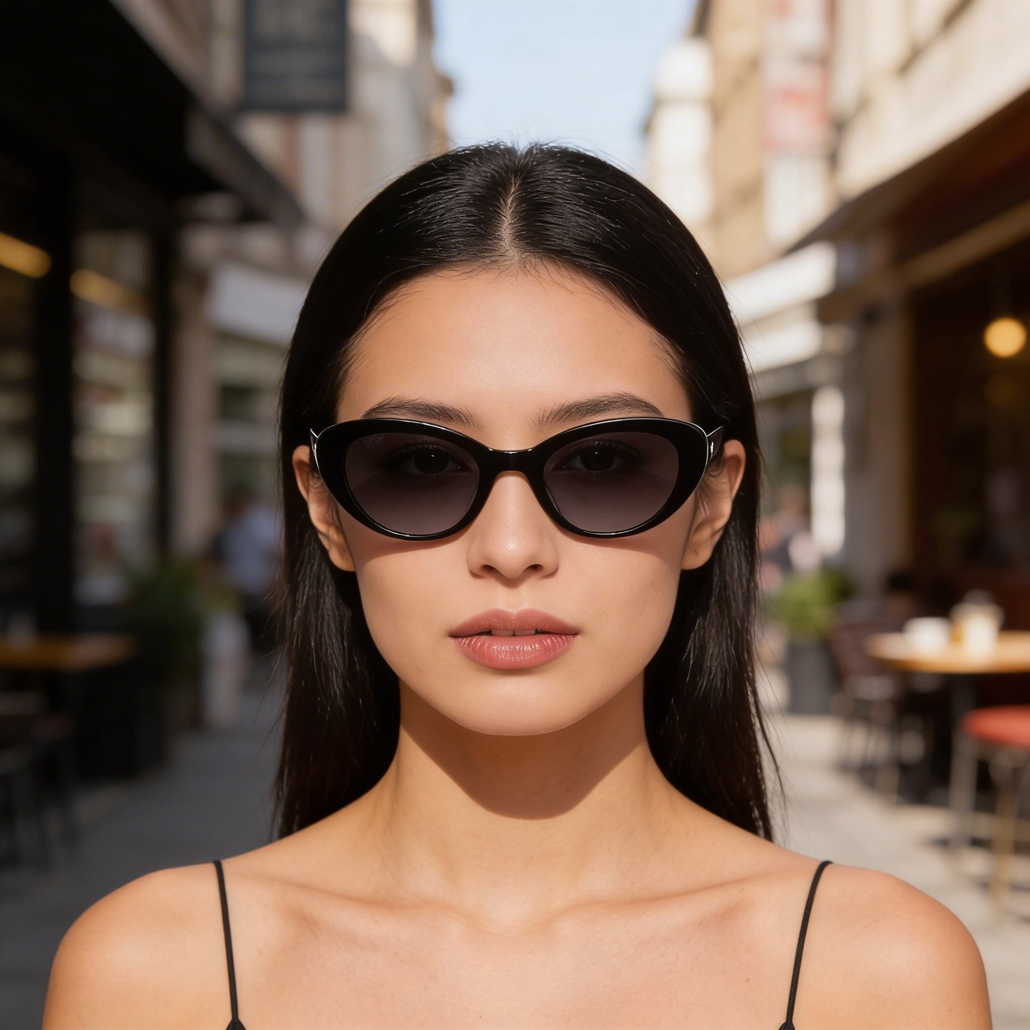 Kate Spade New York Crystal/S Women's Black ECO ACETATE Cat Eye UV Protected Dark Grey Shaded Sunglasses 51mm, Photo 4