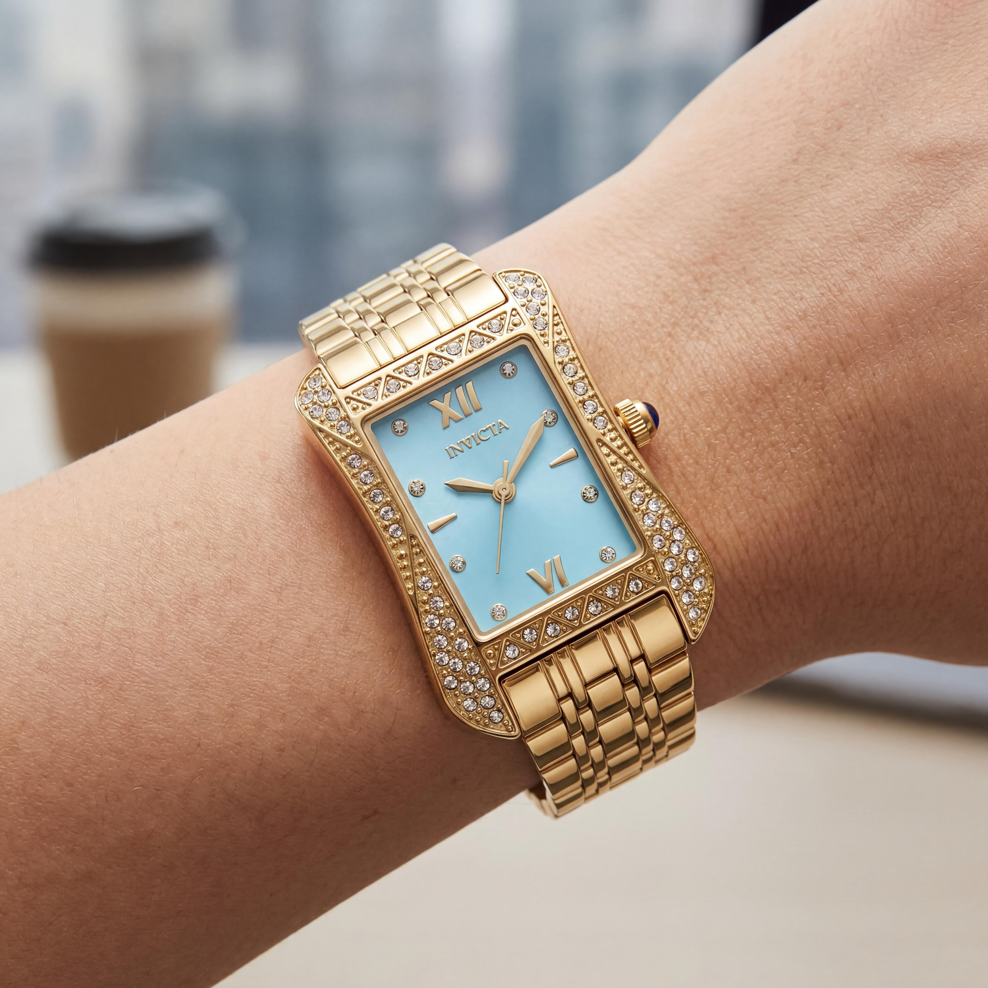 Invicta Wildflower 69283 Women's Gold Stainless Steel Blue Dial Quartz Watch 26mm, Photo 4