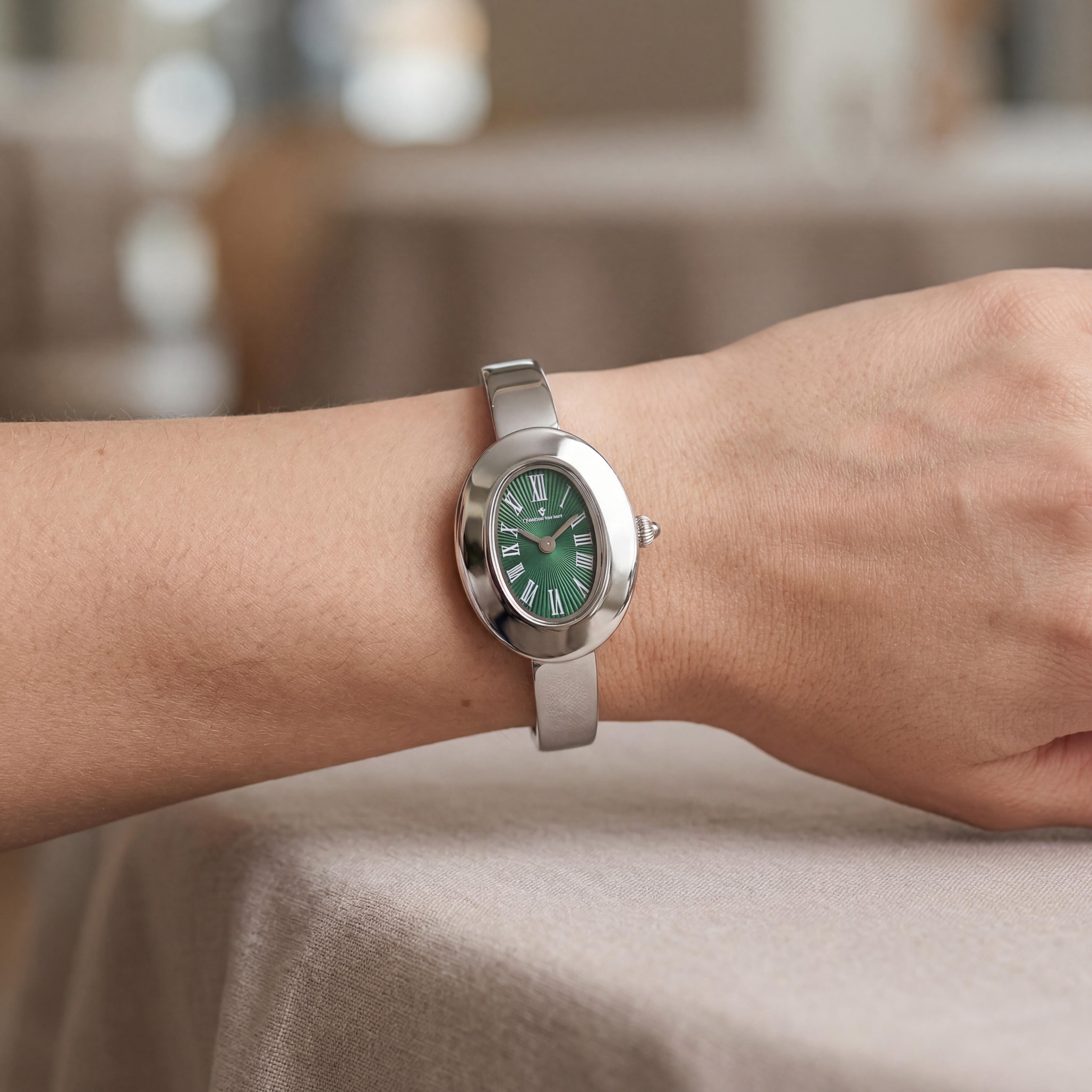 Reloj Christian Van Sant Anora CV4332 para mujer, caja de acero inoxidable verde, pulsera, cuarzo, resistente al agua, Photo 4