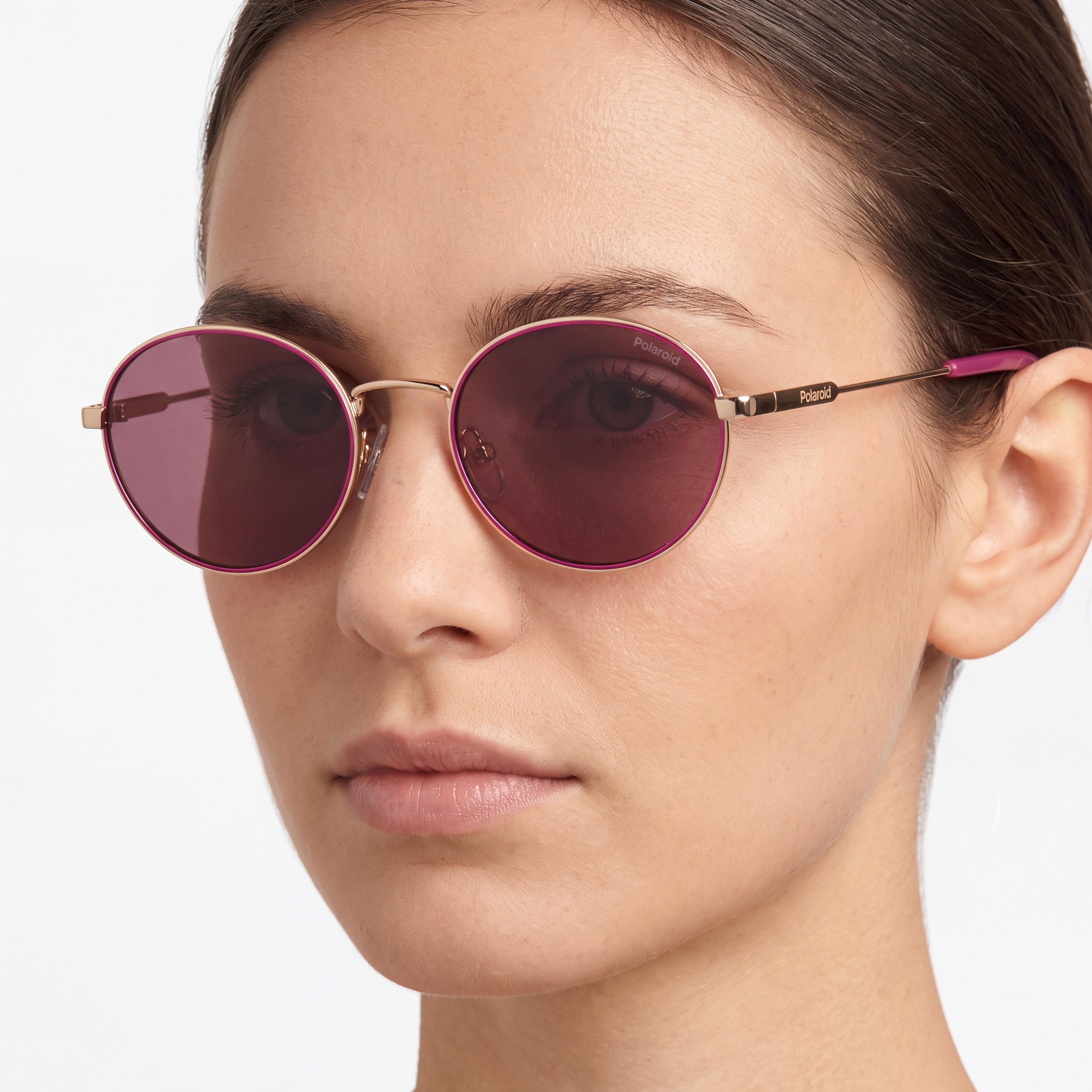Gafas de sol ovaladas Polaroid Pld 6228/S/X de acero inoxidable color lila dorado cobre 100% UV para mujer, 53 mm, Photo 5