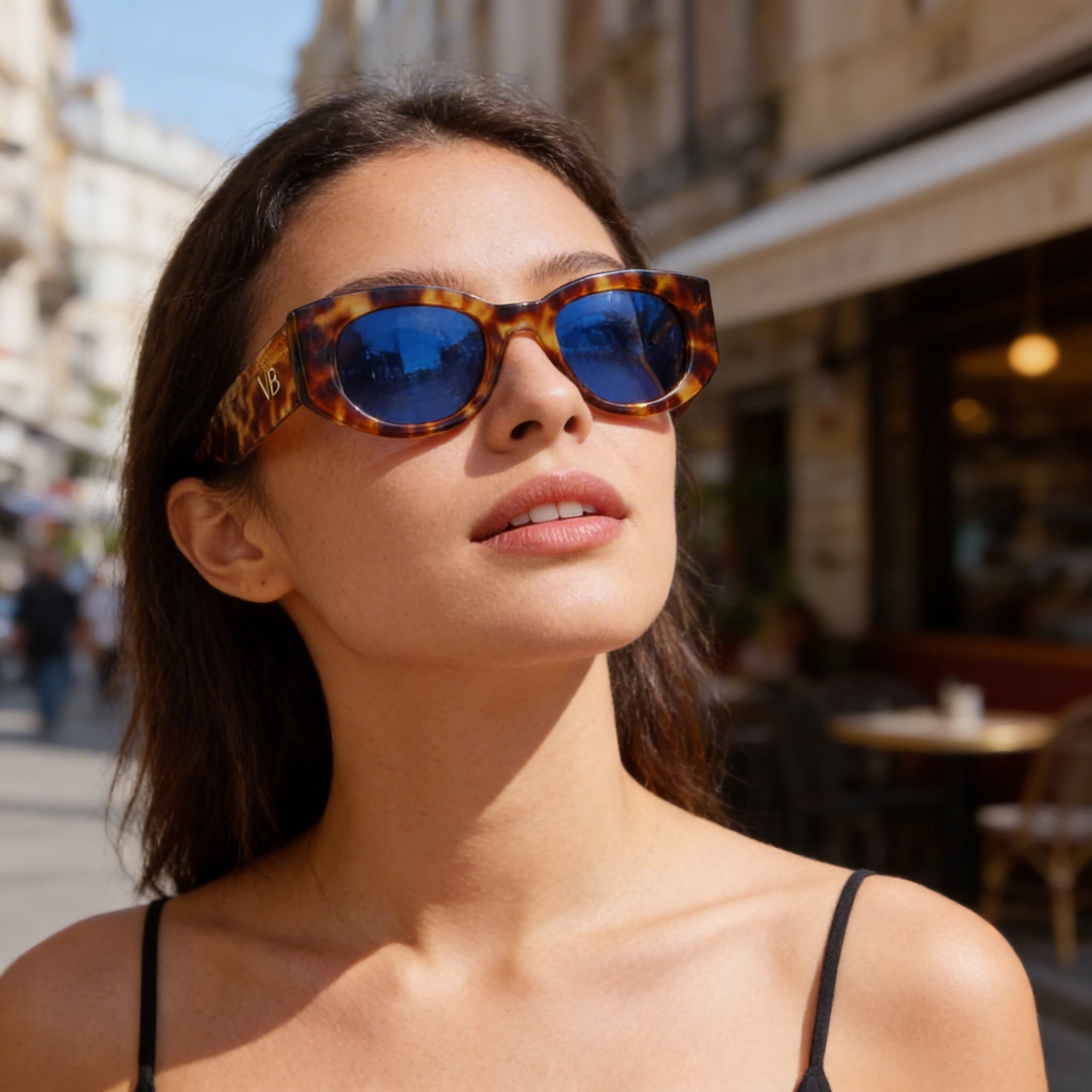 Victoria Beckham Modern Women's Acetate Frame Sunglasses in Blonde Havana, 50mm Lens Width, Photo 6