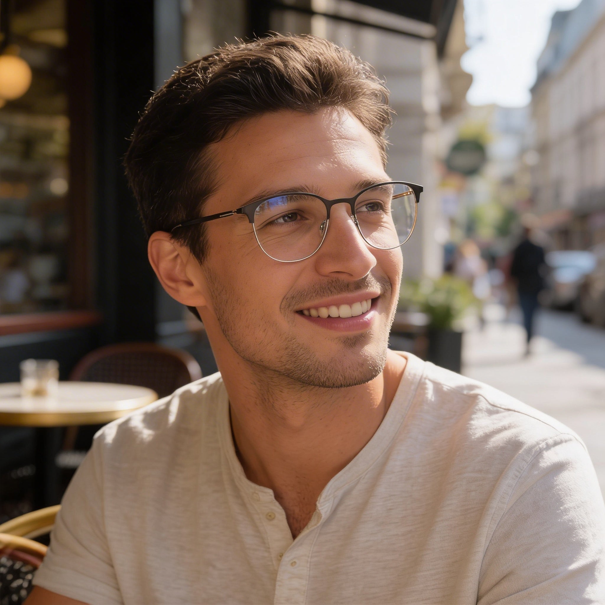 Flexon E1142 Men's Optical Eyeglasses, Matte Gunmetal Metal Frame, Lens 51mm Bridge 20mm Temple 145mm, Photo 6