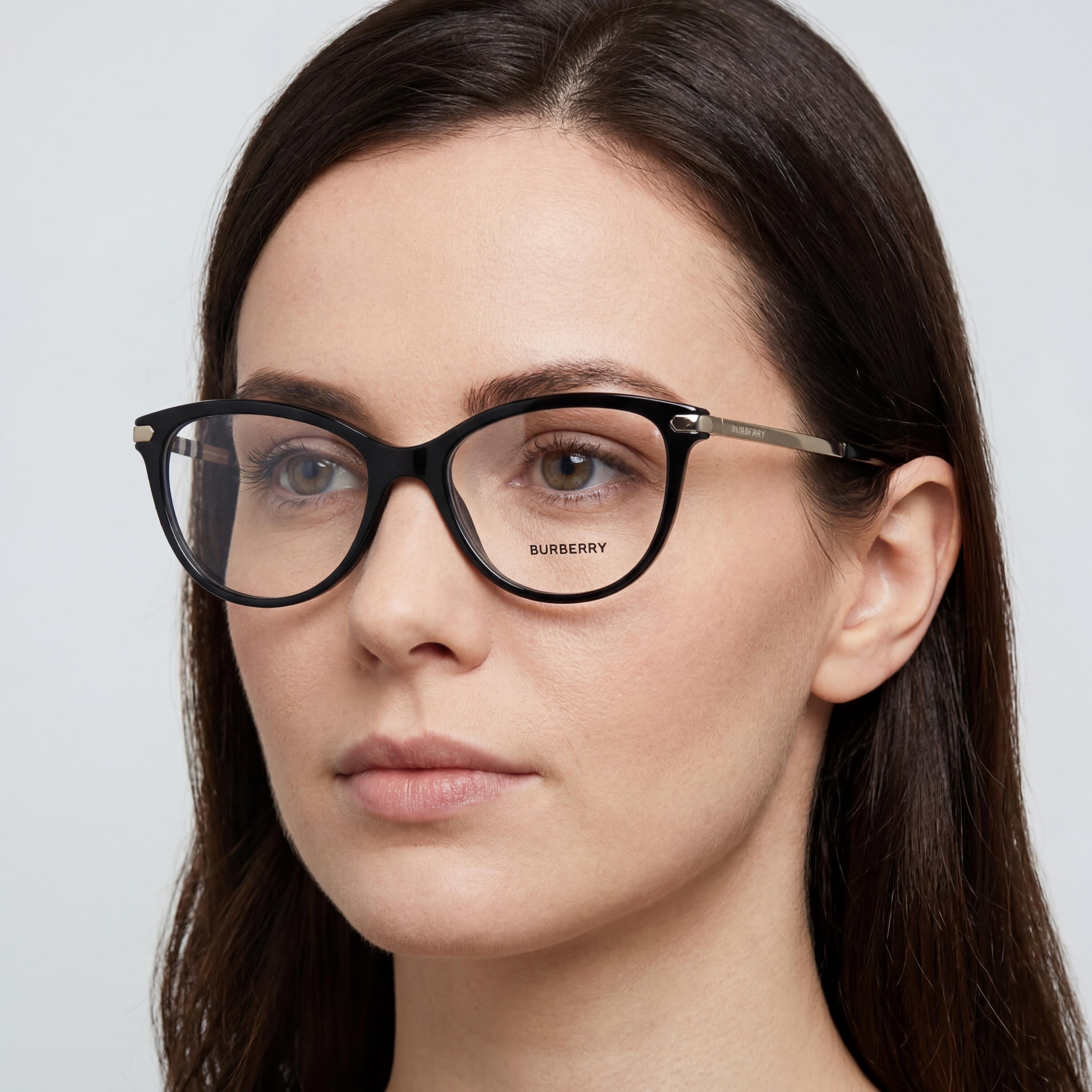 BURBERRY Classic Unisex Montura de Gafas Ópticas de Acetato Negro con Cristales de Demostración sin Graduación 54-16-140, Photo 4