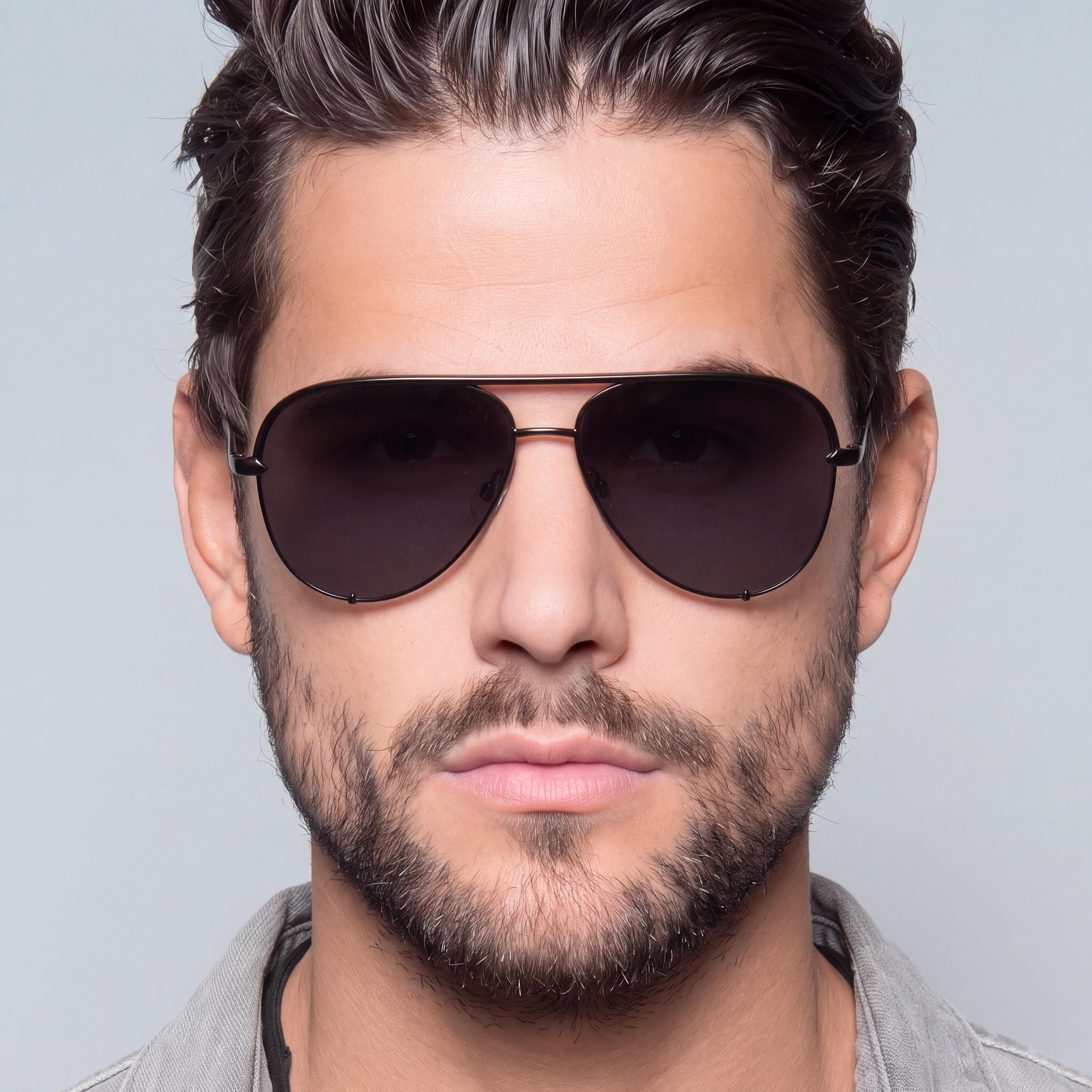 QUAY AUSTRALIA High Key Extra Large Unisex Black Metal Smoke Polarized Aviator Sunglasses 100% UV Lens 64mm, Photo 4