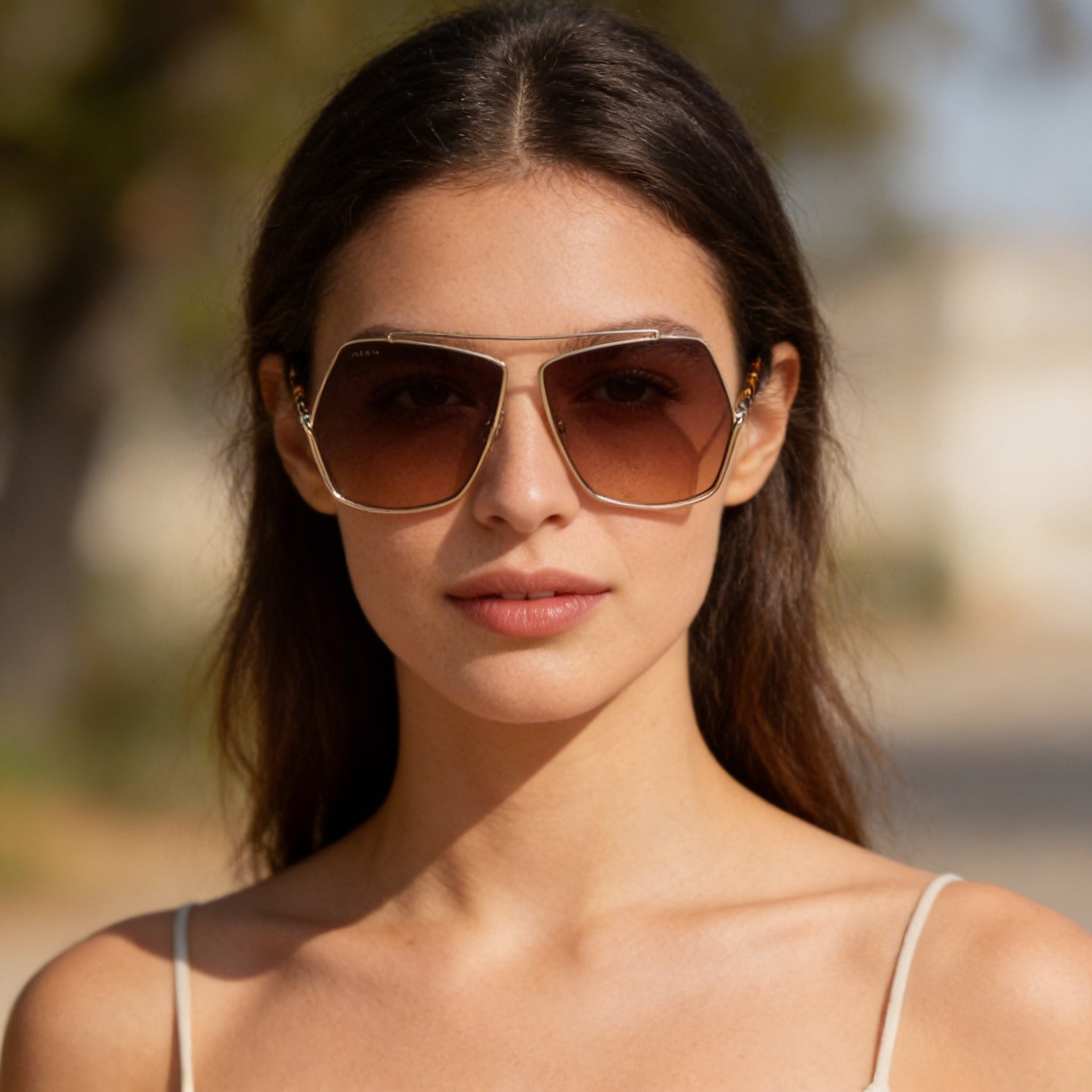 MaxMara Classic Women's Shiny Rose Gold Metal Frame Non-Polarized Gradient Brown Sunglasses 64mm, Photo 6