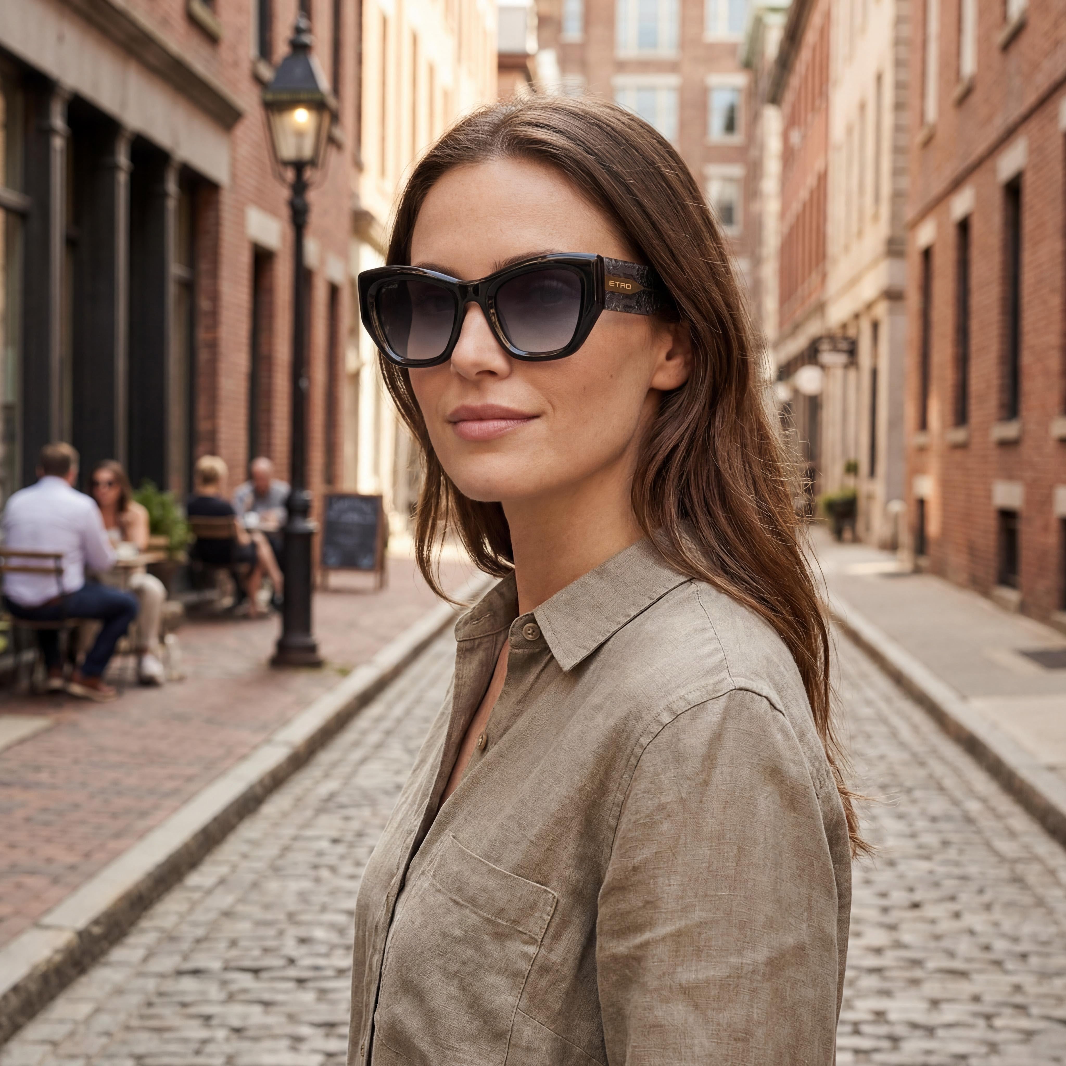 Etro Casual Unisex Polyamide Sunglasses, Gray Frame, Dark Grey Shaded Non-Polarized Lenses 51mm, Photo 6