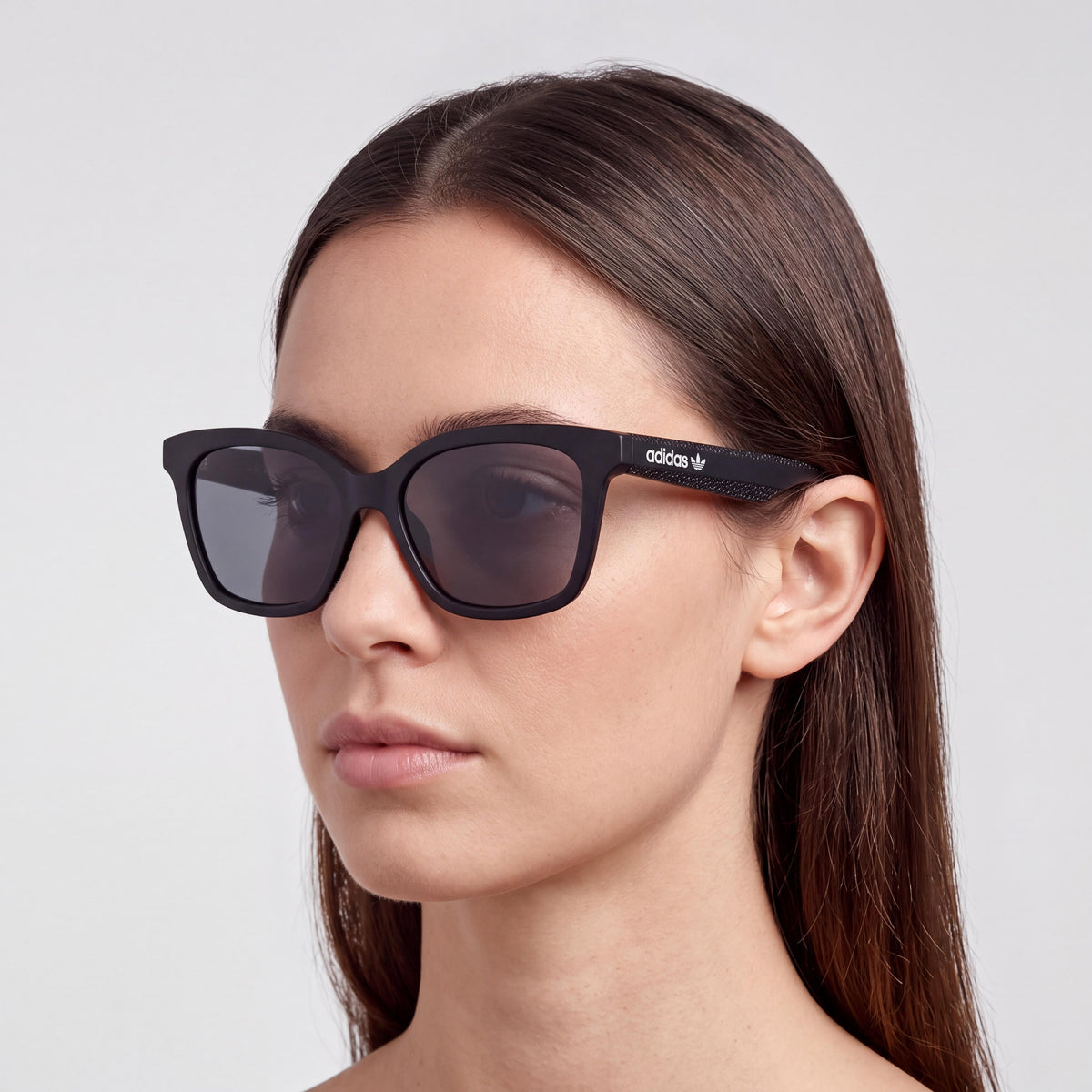 adidas Originals OR 0070 Women's Matte Black Smoke Plastic Frame Grey UV Protection Sunglasses 54mm, Photo 3