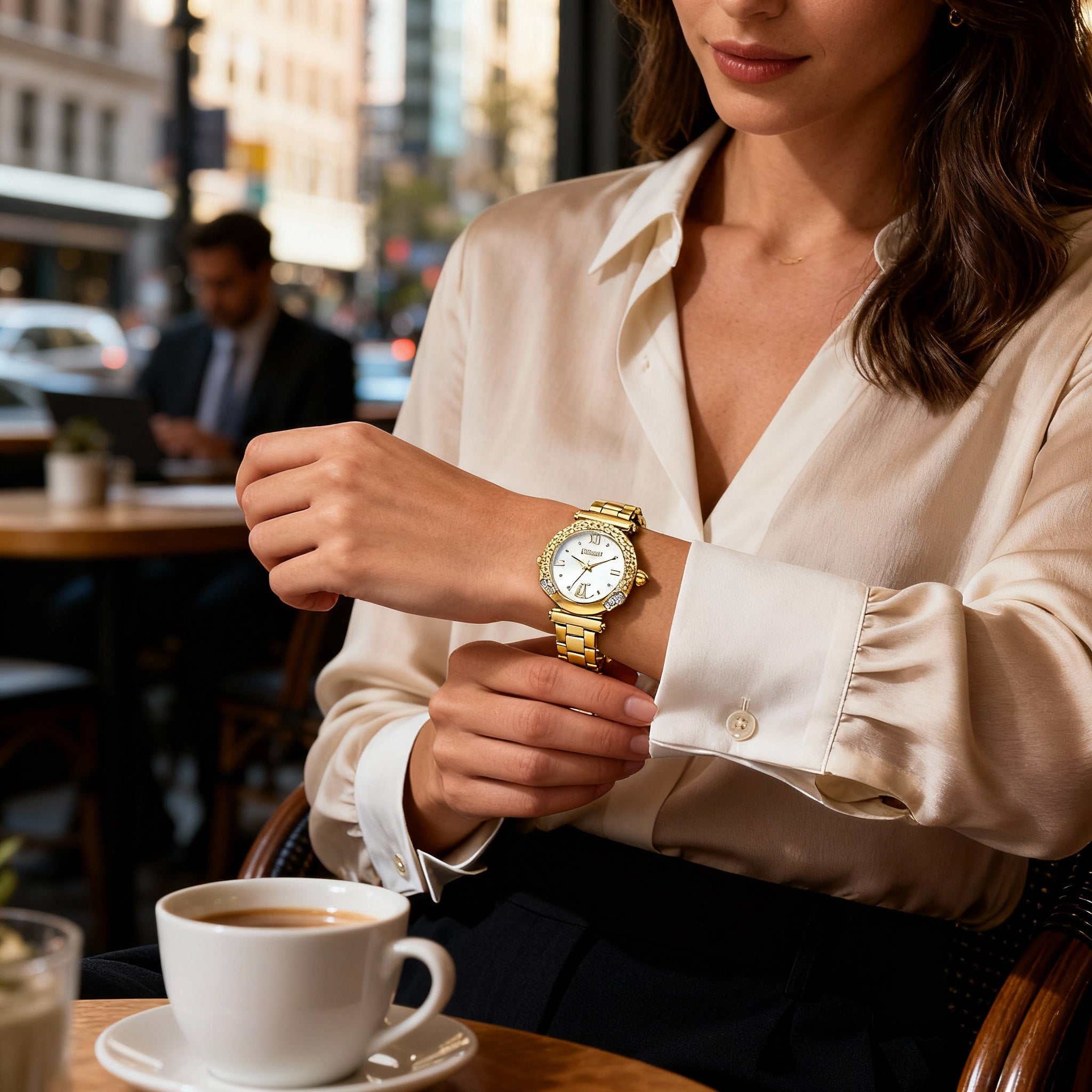 Just Cavalli Watch & Bracelet Set, Women's Yellow Gold SS, Silver Grey Dial, 24 Gemstones, 30mm Quartz, Photo 5