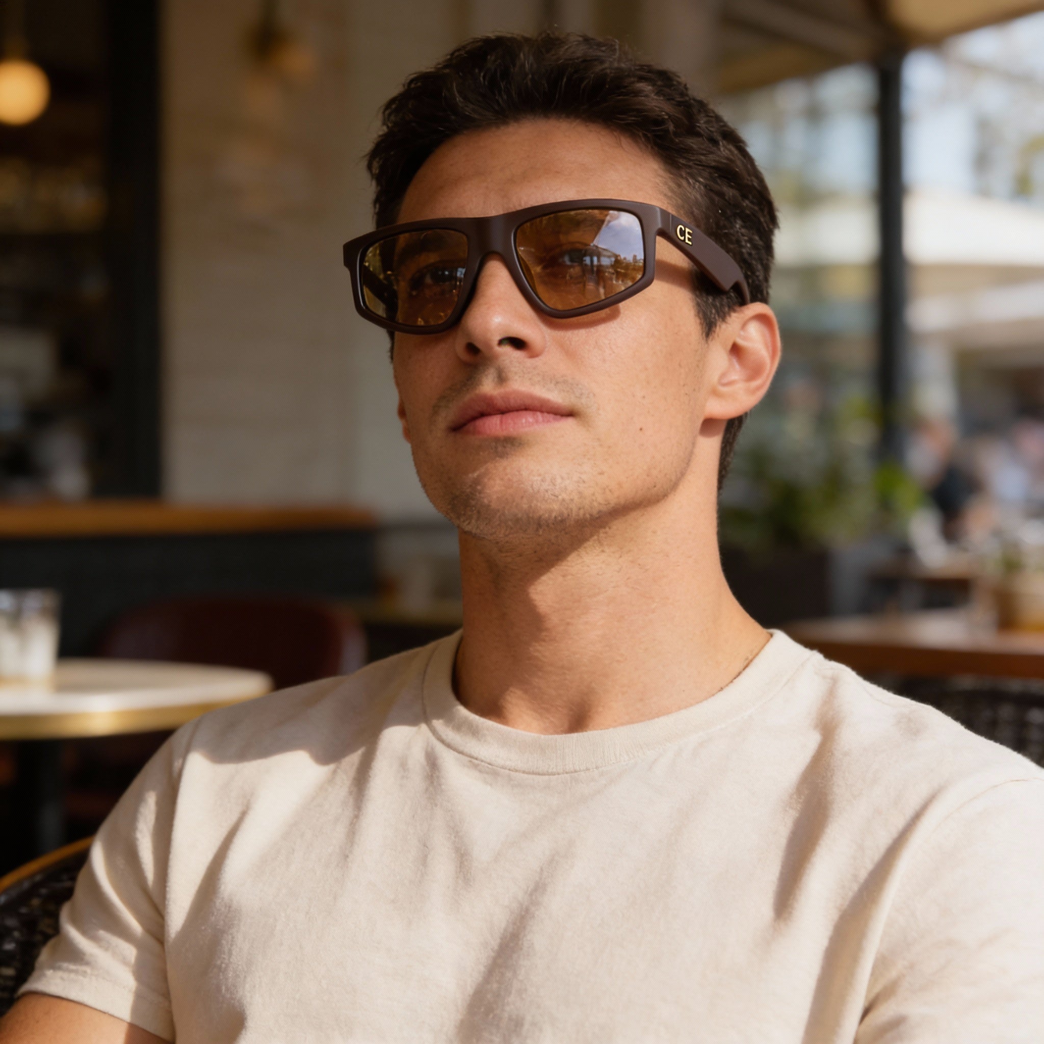 adidas Originals Or0108 Men's Eyewear featuring Matte Dark Brown Plastic Frame and Brown Lenses 55mm, Photo 4