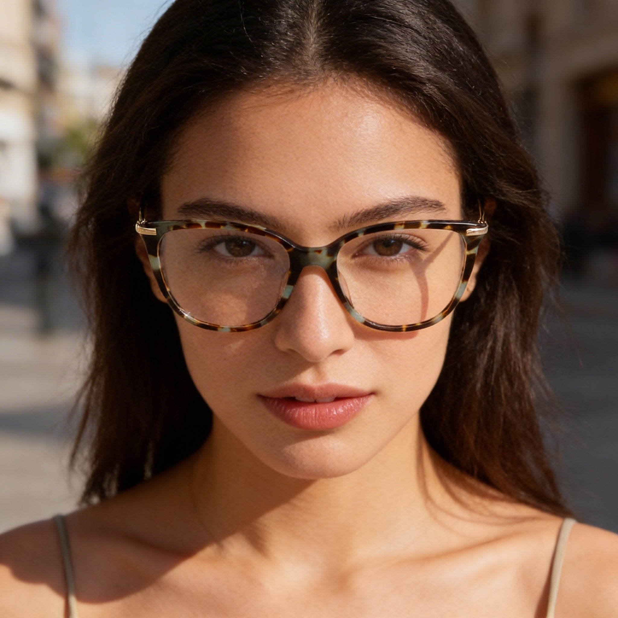 Calvin Klein Modern Women's Polarized Aqua Tortoise Acetate Frame Polycarbonate Lens Sunglasses 54mm, Photo 5