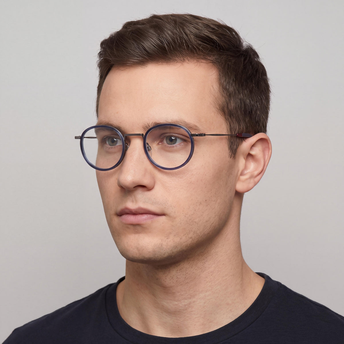 Tommy Hilfiger Men's 1815 Classic Blue Metal Glasses with 49mm Lens Width, 24mm Bridge, and 150mm Temples, Photo 5