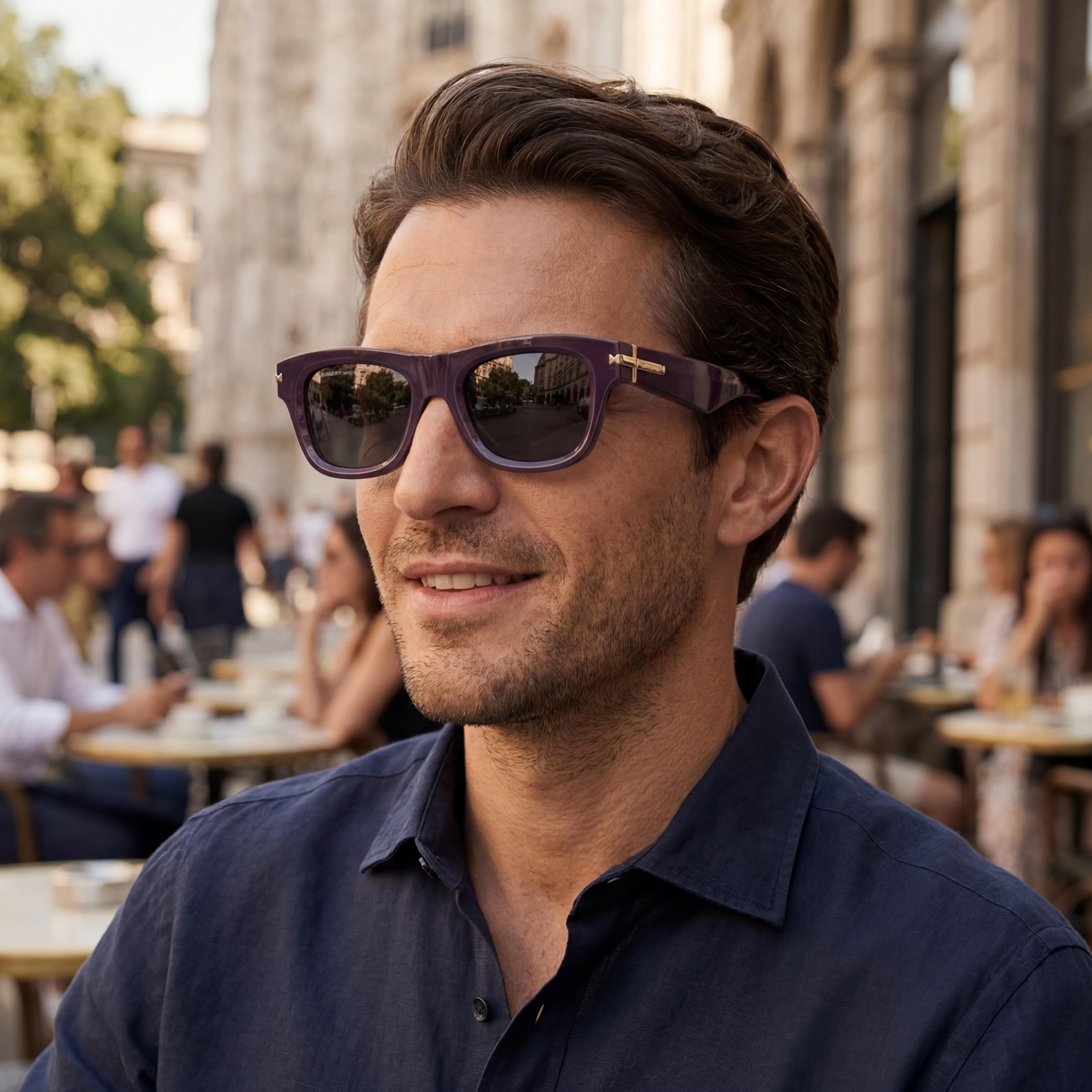 BURBERRY Classic Men's Metal Red Dark Grey Frame Dark Grey Polarized UV Protection Sunglasses 53mm, Photo 6