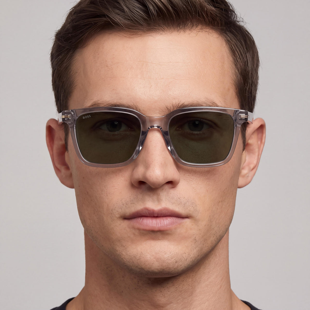 Gafas de sol para hombre Hugo Boss BOSS 1540/F/SK con montura clásica de policarbonato, lentes verdes y negras, 54-20-145 mm, Photo 5